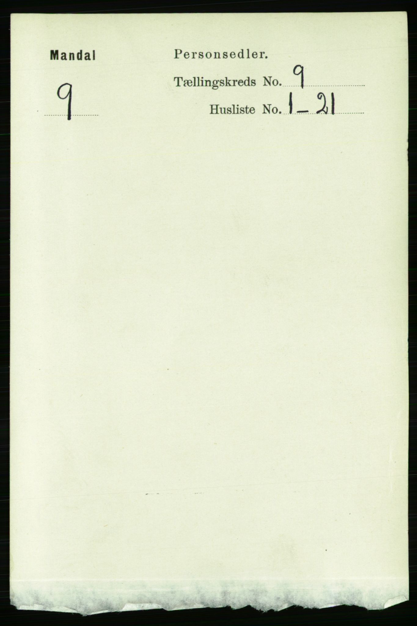 RA, Folketelling 1891 for 1002 Mandal ladested, 1891, s. 2476