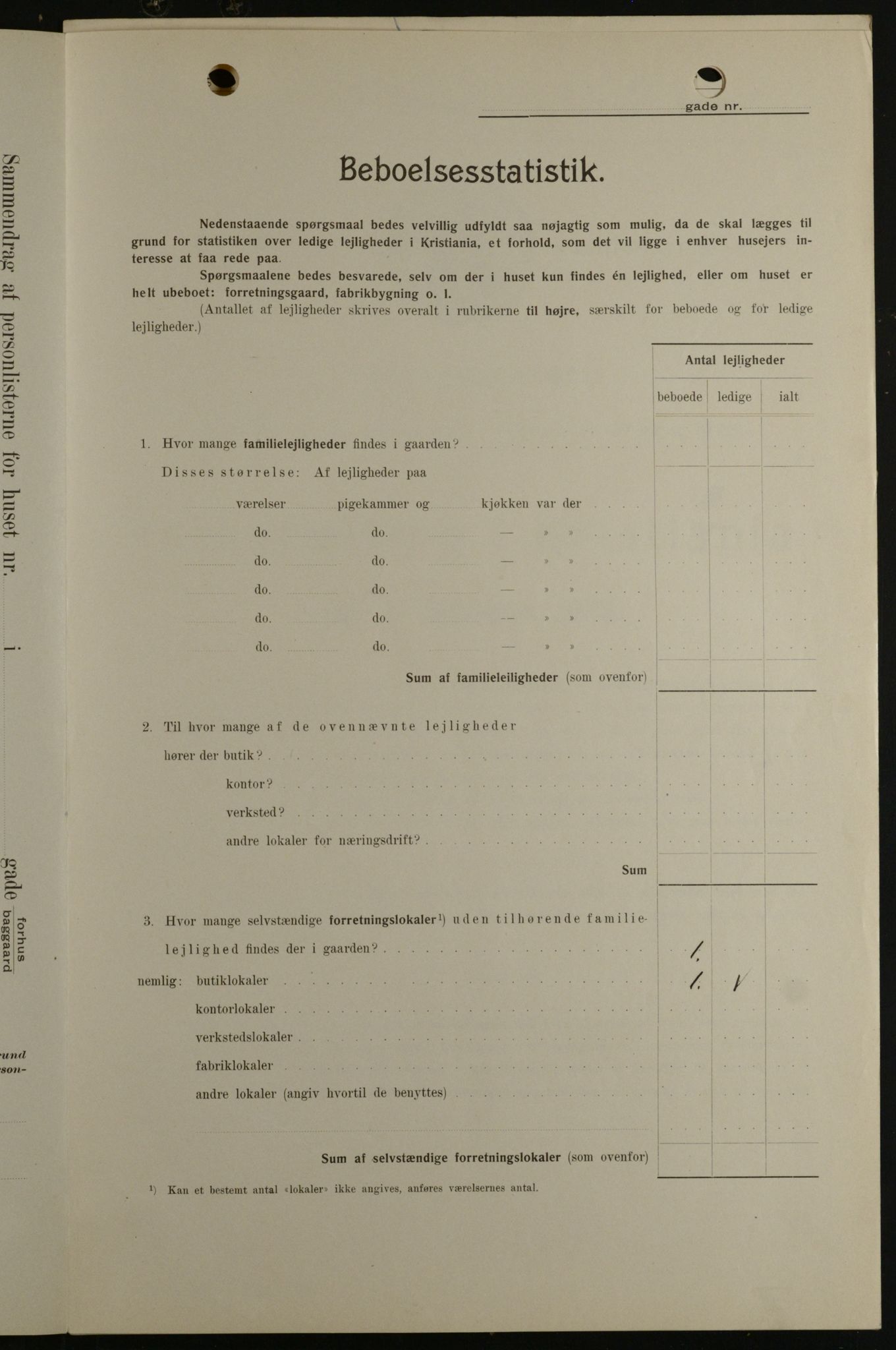 OBA, Kommunal folketelling 1.2.1908 for Kristiania kjøpstad, 1908, s. 66458