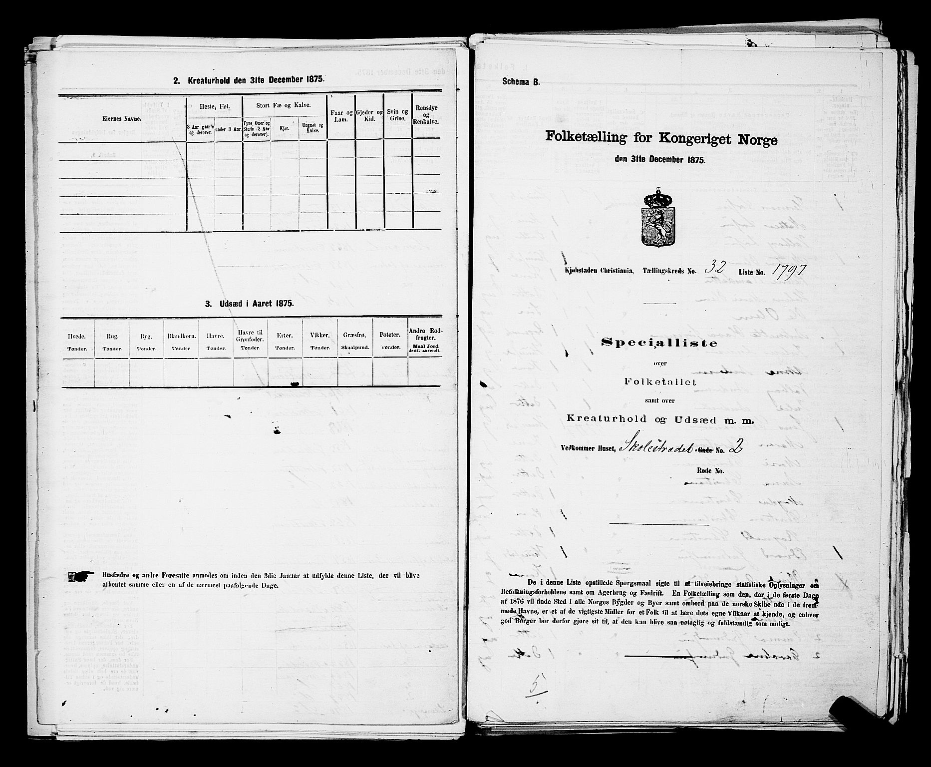 RA, Folketelling 1875 for 0301 Kristiania kjøpstad, 1875, s. 5215