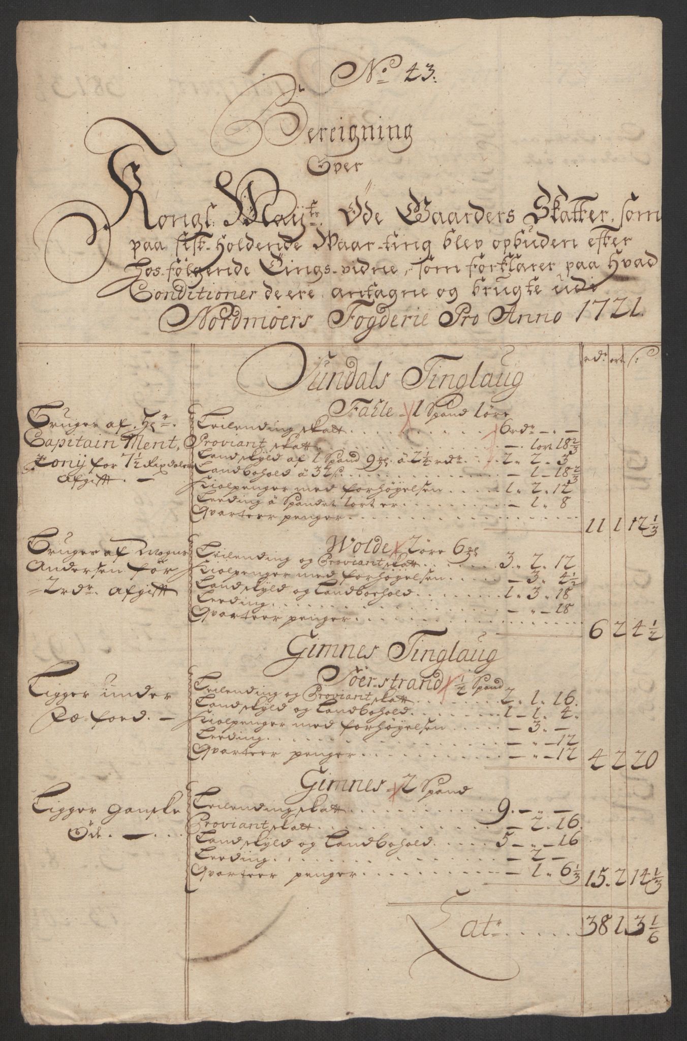 Rentekammeret inntil 1814, Reviderte regnskaper, Fogderegnskap, RA/EA-4092/R56/L3754: Fogderegnskap Nordmøre, 1721, s. 317