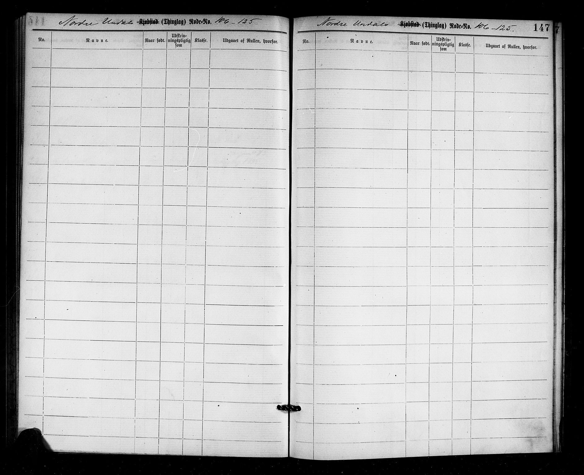 Mandal mønstringskrets, SAK/2031-0016/F/Ff/L0001: Utskrivningsregisterrulle, nr som i hovedrulle, med register, L-15, 1860-1900, s. 152