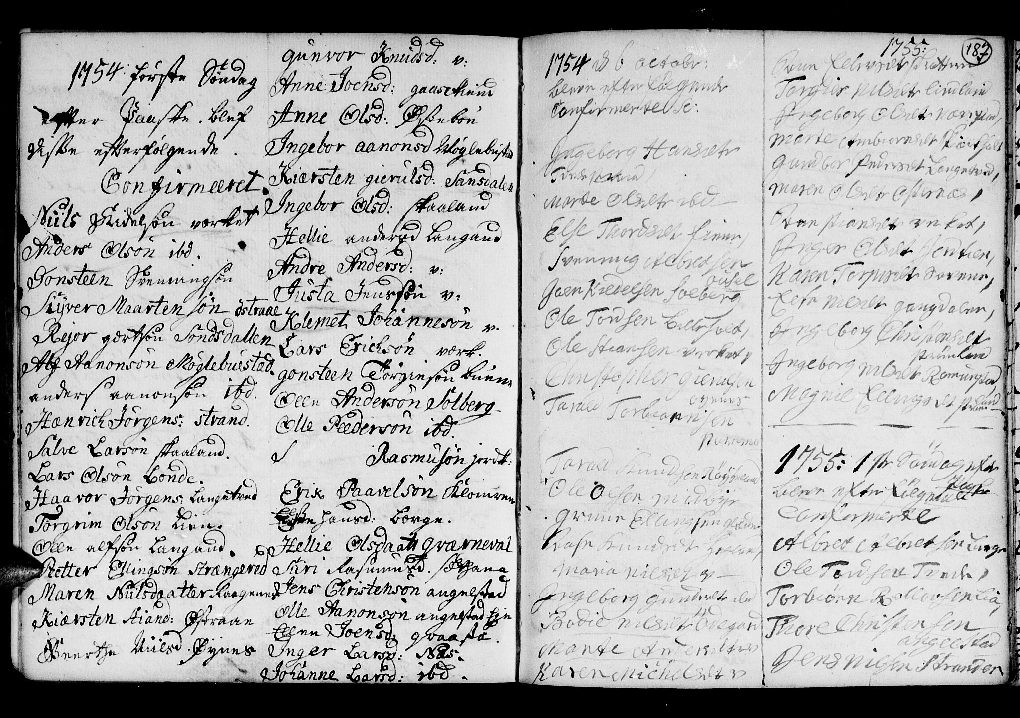 Holt sokneprestkontor, SAK/1111-0021/F/Fb/L0005: Klokkerbok nr. B 5, 1746-1764, s. 187