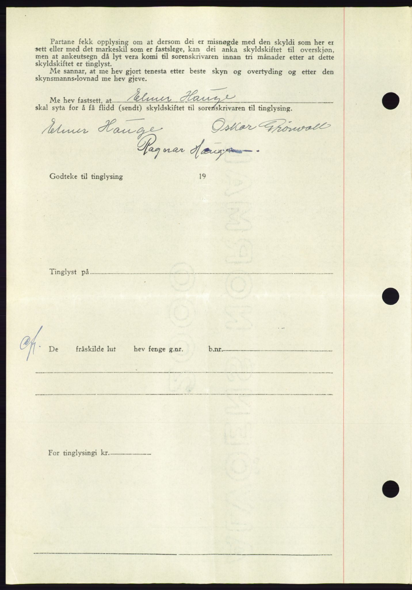 Søre Sunnmøre sorenskriveri, AV/SAT-A-4122/1/2/2C/L0084: Pantebok nr. 10A, 1949-1949, Dagboknr: 876/1949