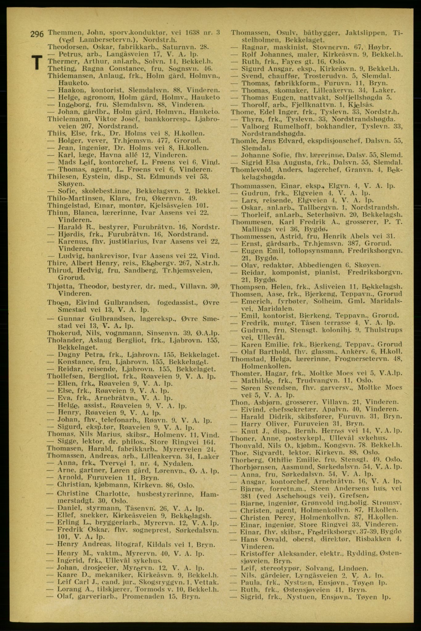 Aker adressebok/adressekalender, PUBL/001/A/005: Aker adressebok, 1934-1935, s. 296