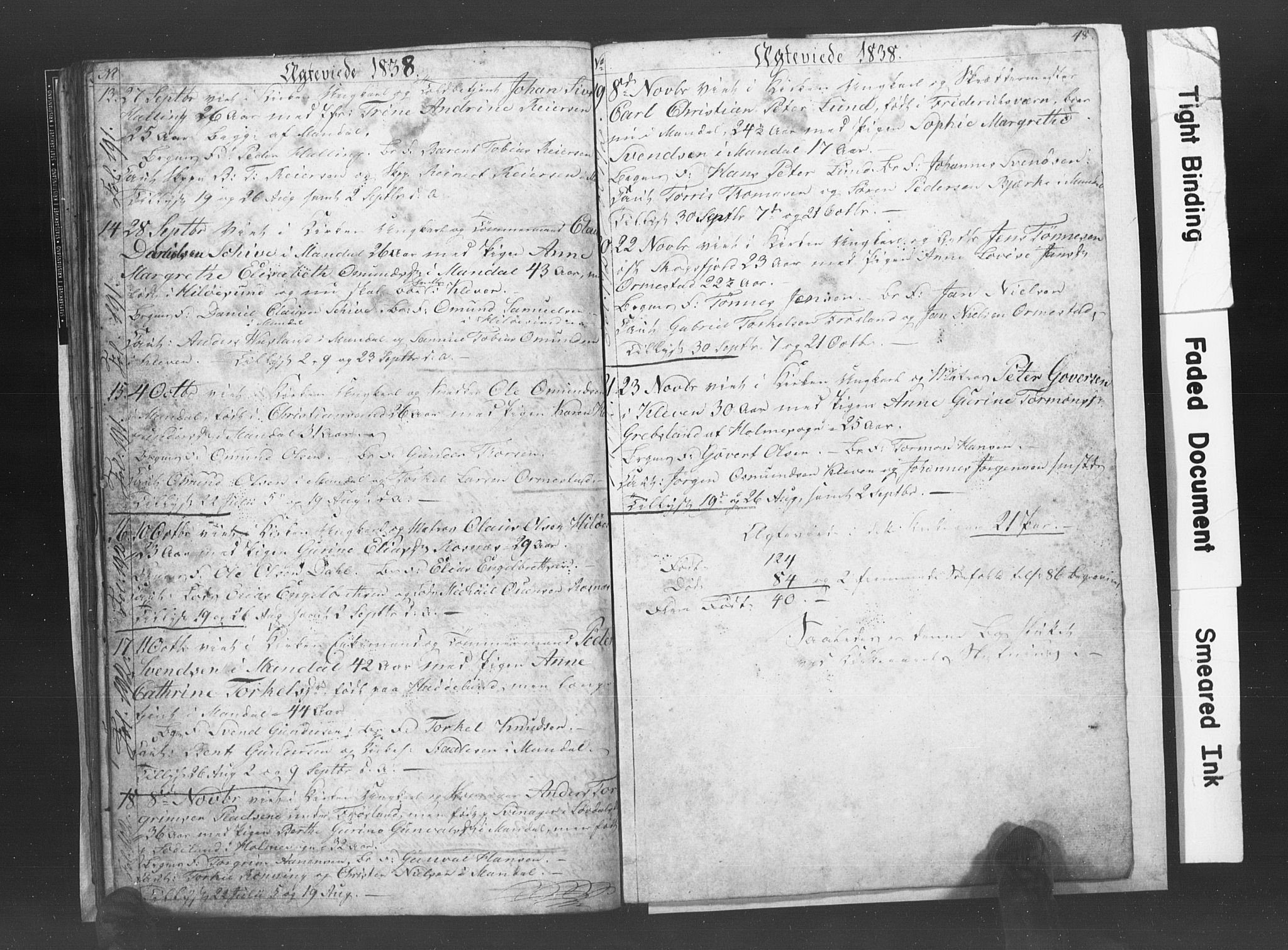 Mandal sokneprestkontor, AV/SAK-1111-0030/F/Fb/Fba/L0003: Klokkerbok nr. B 1C, 1834-1838, s. 48
