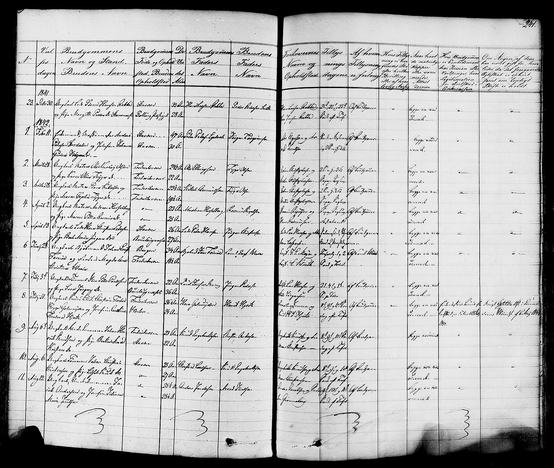 Stavern kirkebøker, AV/SAKO-A-318/F/Fa/L0007: Ministerialbok nr. 7, 1840-1877, s. 241