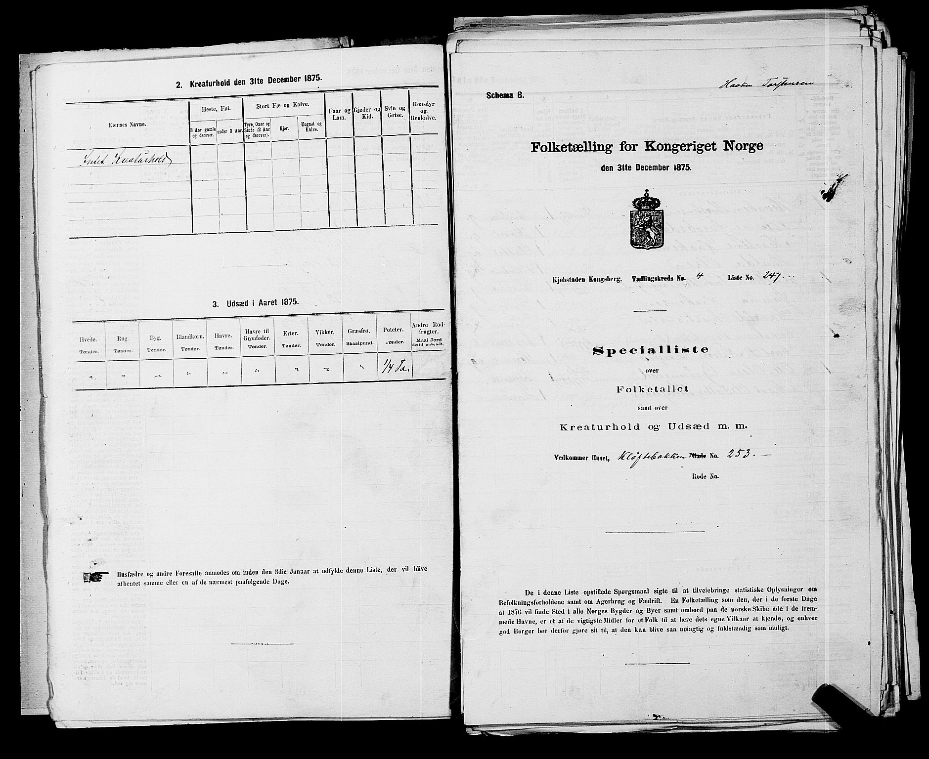 SAKO, Folketelling 1875 for 0604B Kongsberg prestegjeld, Kongsberg kjøpstad, 1875, s. 566