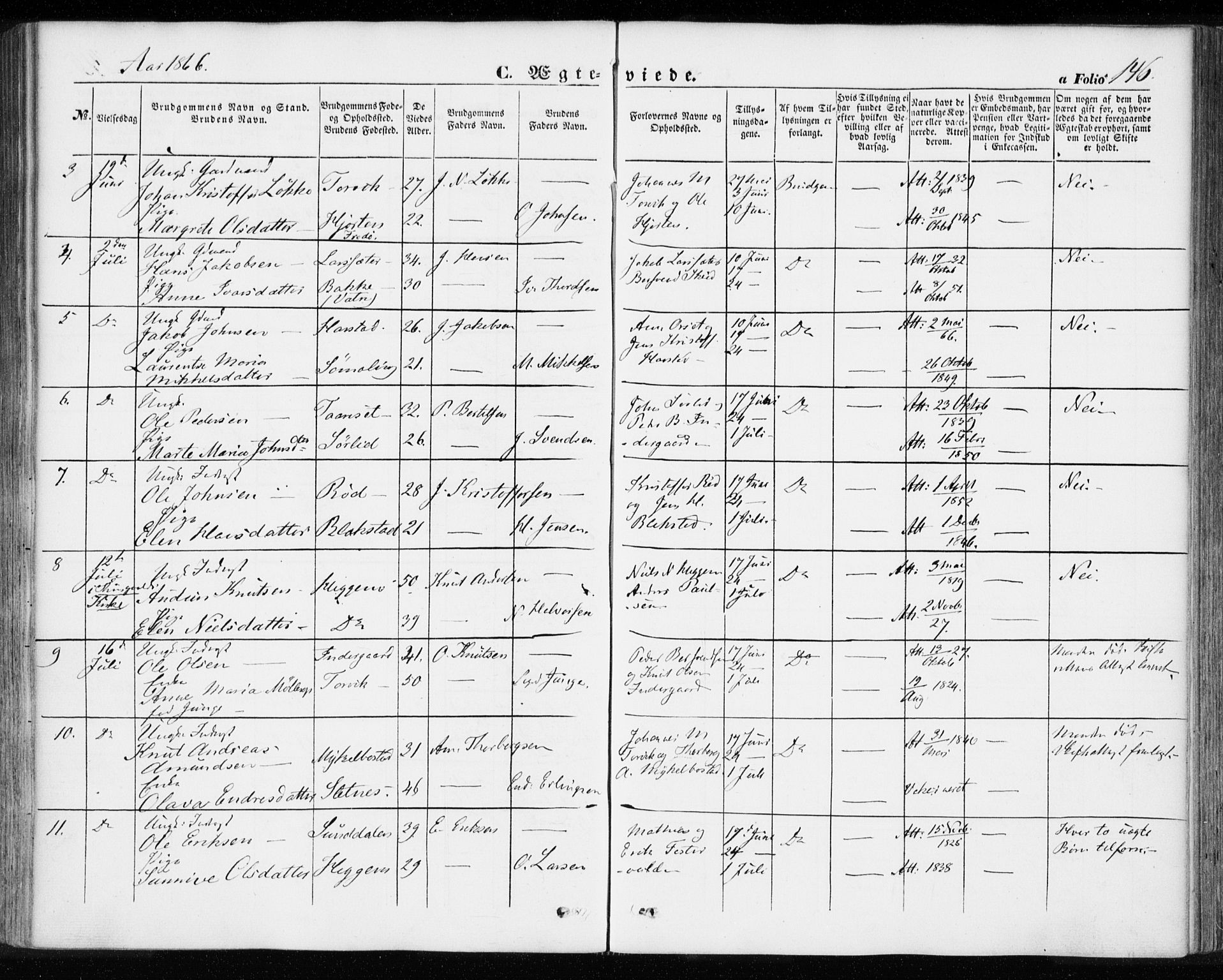 Ministerialprotokoller, klokkerbøker og fødselsregistre - Møre og Romsdal, SAT/A-1454/584/L0965: Ministerialbok nr. 584A05, 1857-1868, s. 146