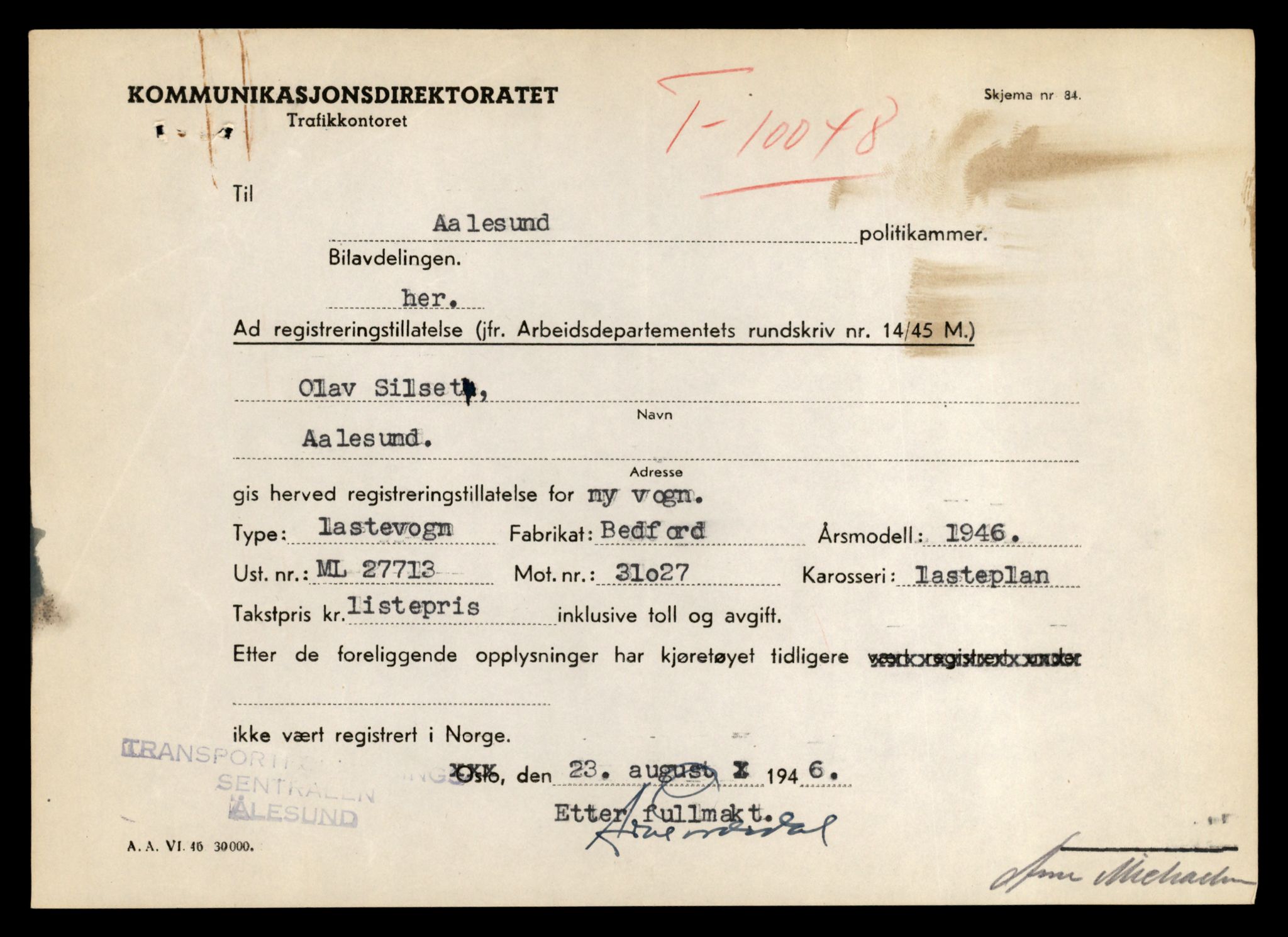 Møre og Romsdal vegkontor - Ålesund trafikkstasjon, AV/SAT-A-4099/F/Fe/L0035: Registreringskort for kjøretøy T 12653 - T 12829, 1927-1998, s. 2734