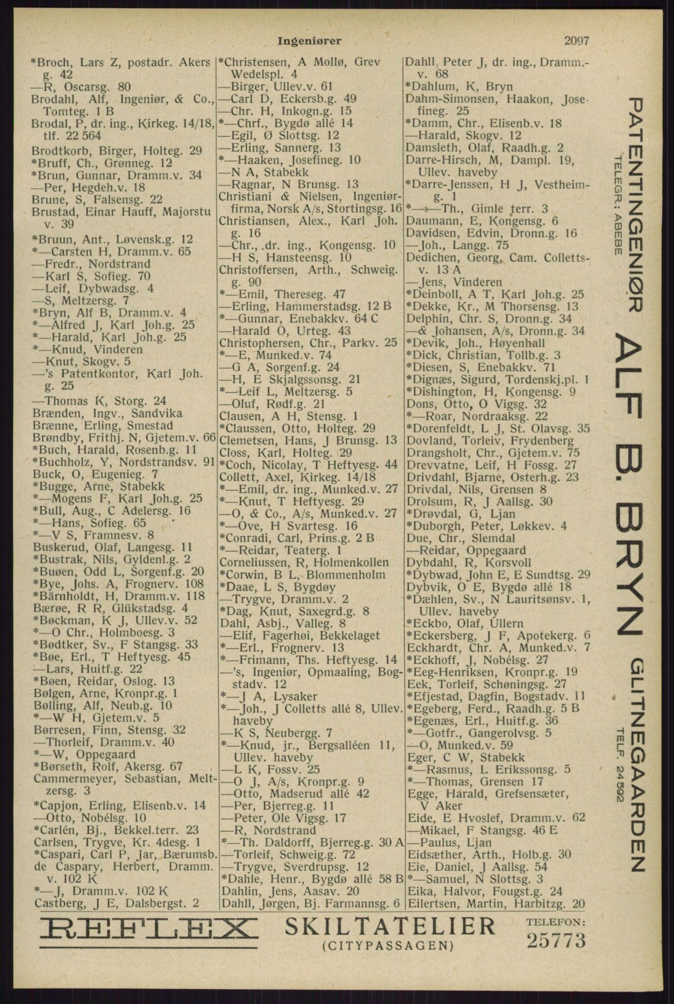 Kristiania/Oslo adressebok, PUBL/-, 1929, s. 2097