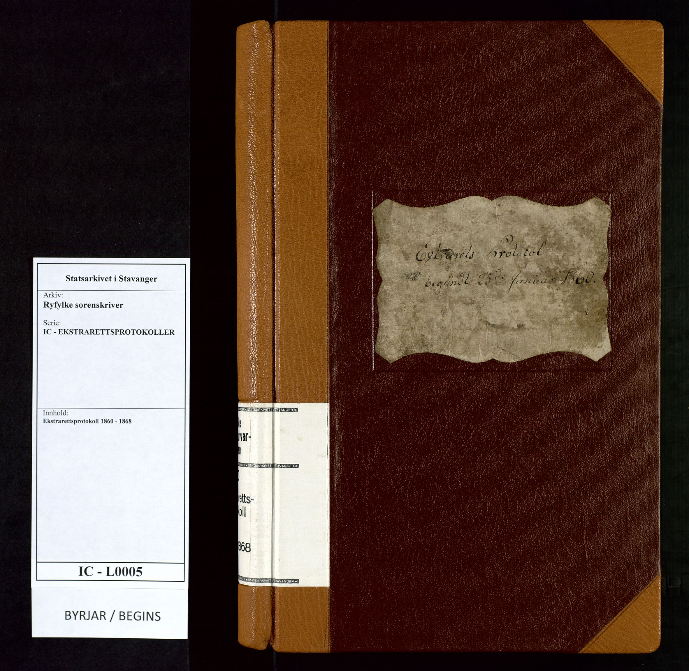 Ryfylke tingrett, AV/SAST-A-100055/001/I/IC/L0005: Ekstrarettsprotokoll, 1860-1868
