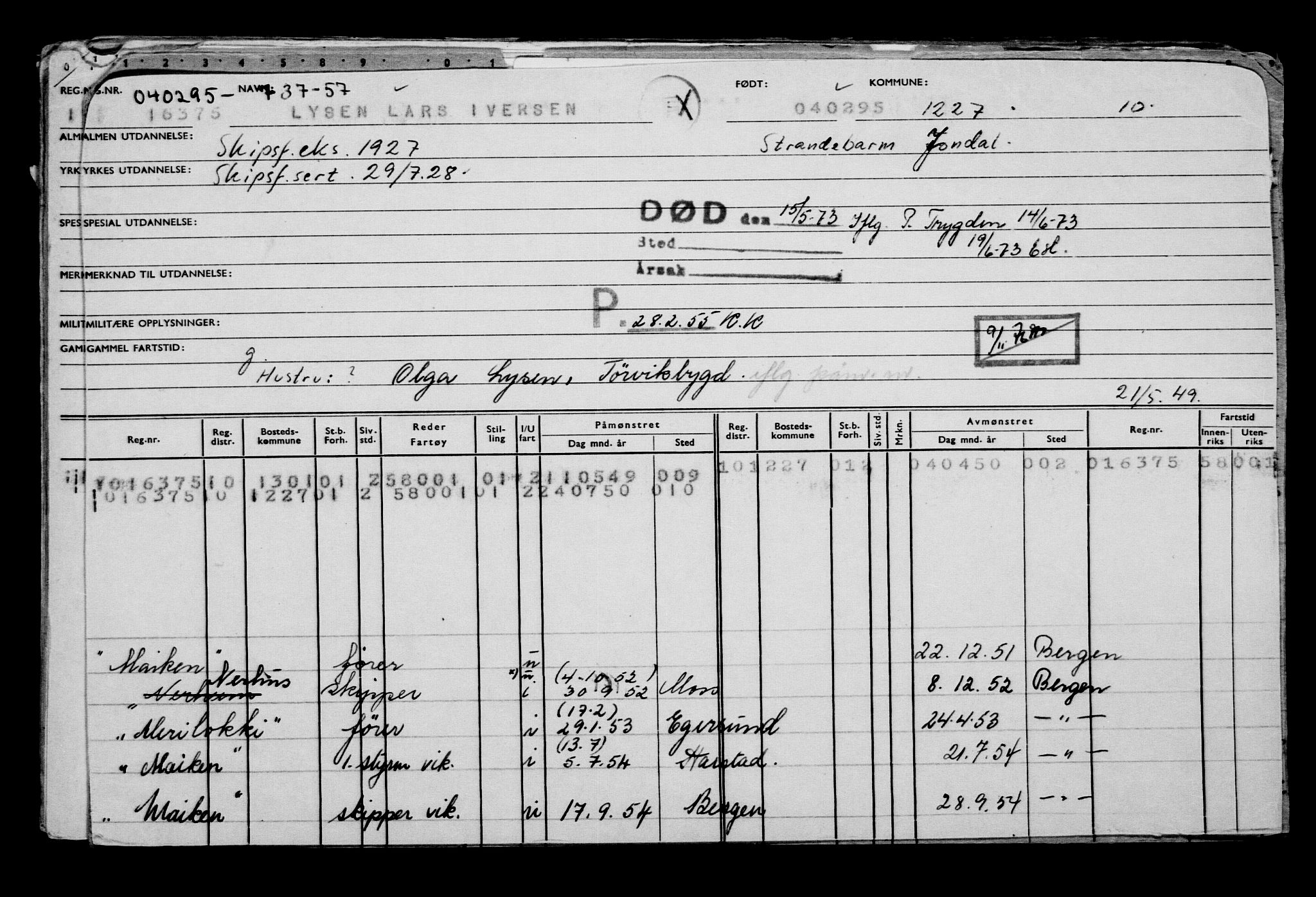 Direktoratet for sjømenn, AV/RA-S-3545/G/Gb/L0018: Hovedkort, 1895, s. 17