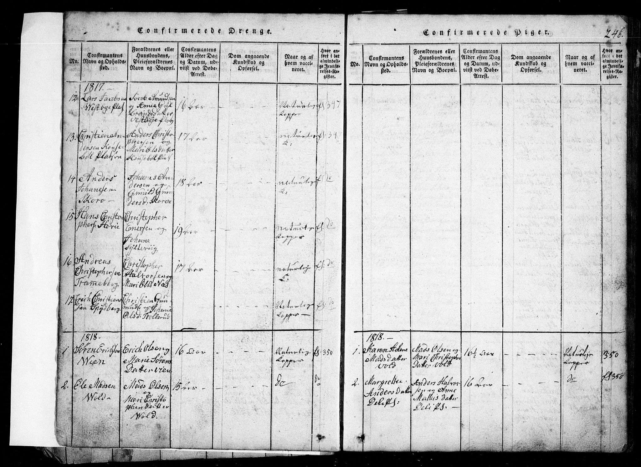 Spydeberg prestekontor Kirkebøker, SAO/A-10924/G/Ga/L0001: Klokkerbok nr. I 1, 1814-1868, s. 246