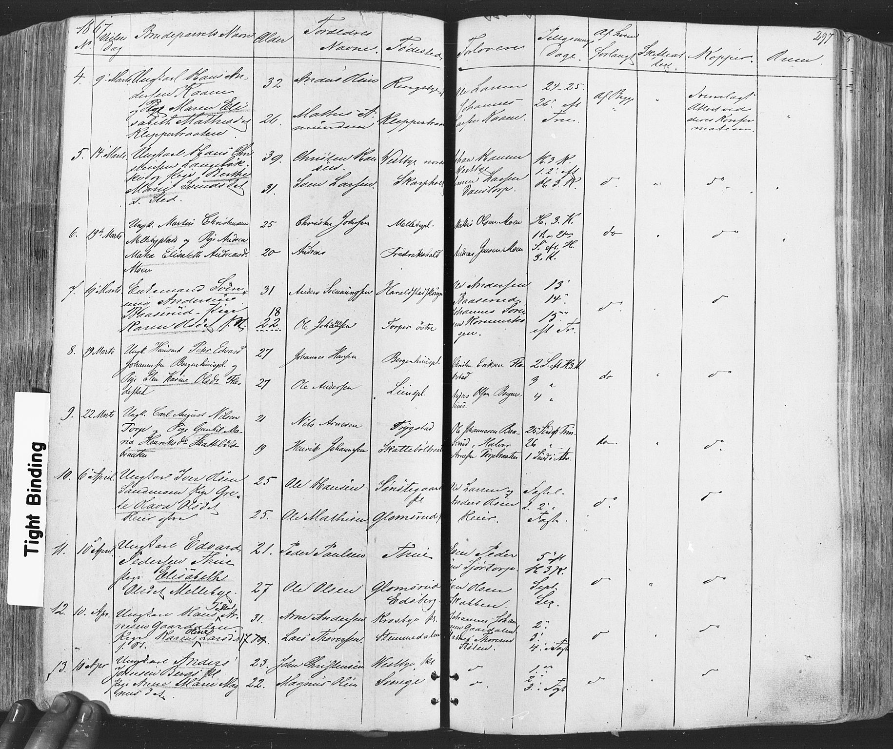 Rakkestad prestekontor Kirkebøker, AV/SAO-A-2008/F/Fa/L0011: Ministerialbok nr. I 11, 1862-1877, s. 297