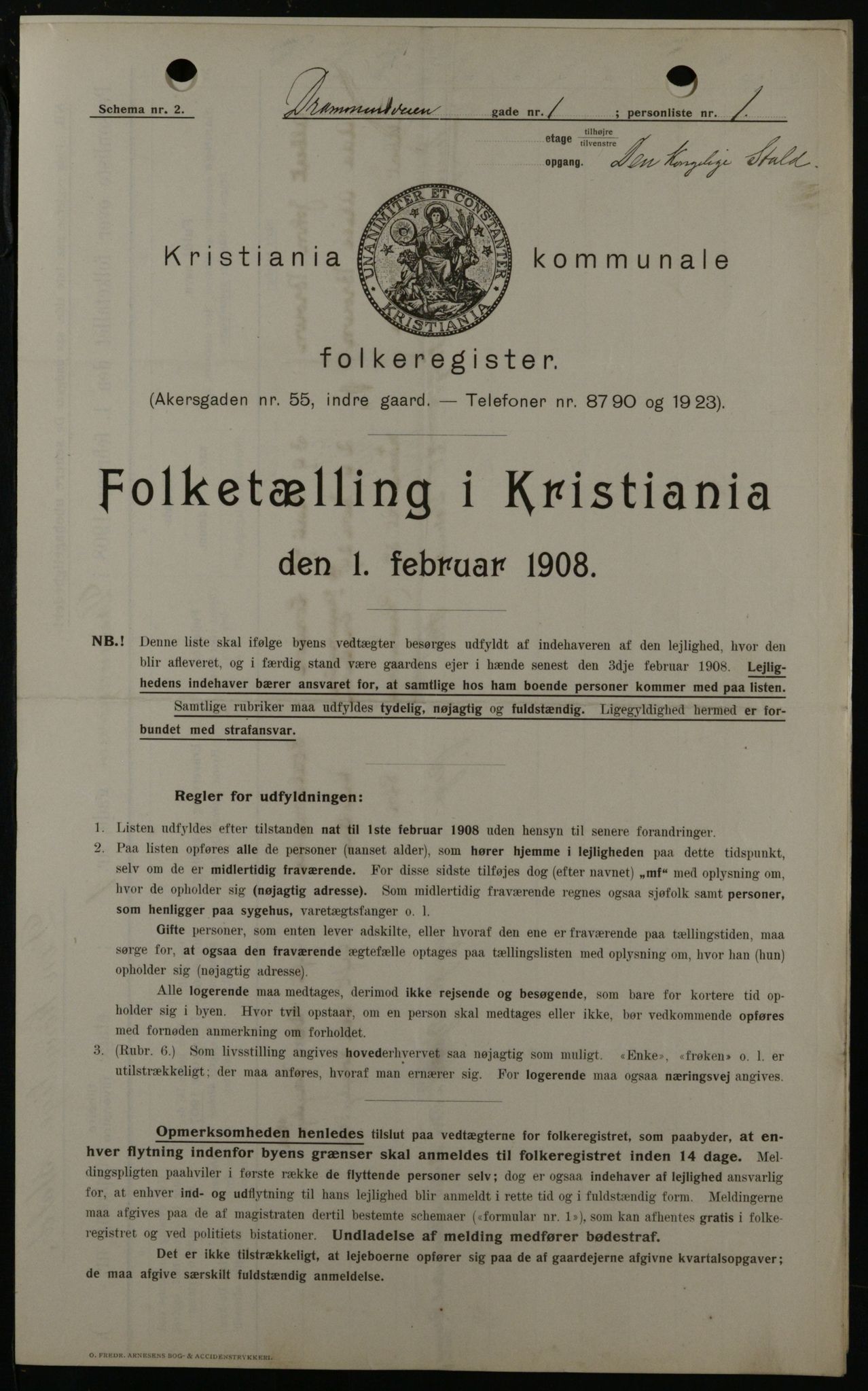 OBA, Kommunal folketelling 1.2.1908 for Kristiania kjøpstad, 1908, s. 15081