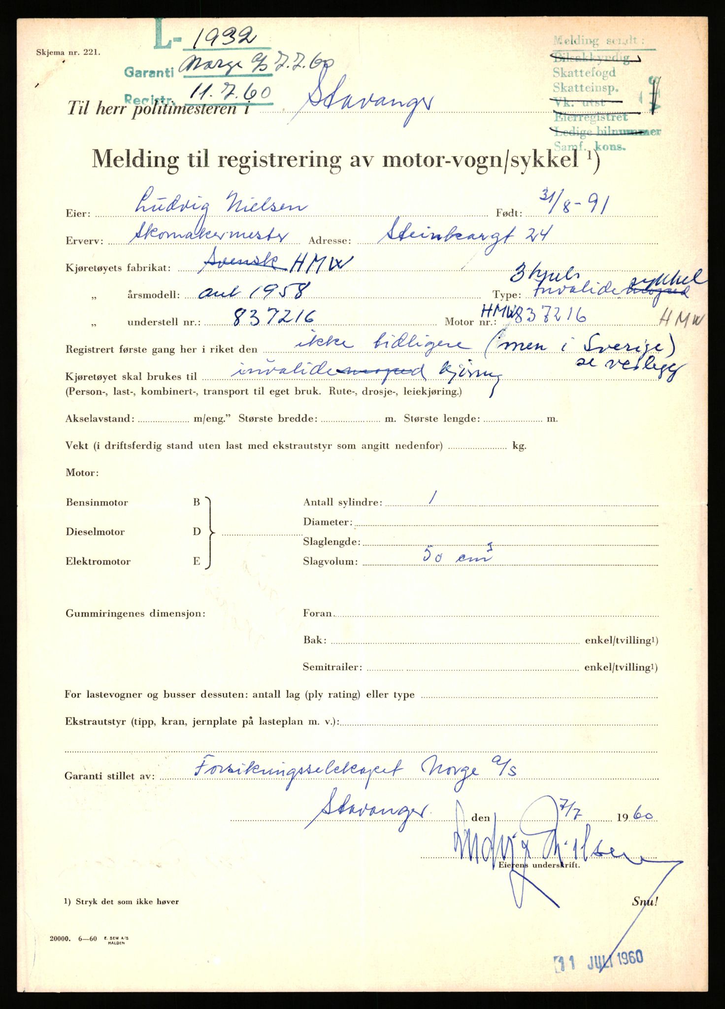 Stavanger trafikkstasjon, AV/SAST-A-101942/0/F/L0006: L-1700 - L-2149, 1930-1971, s. 949