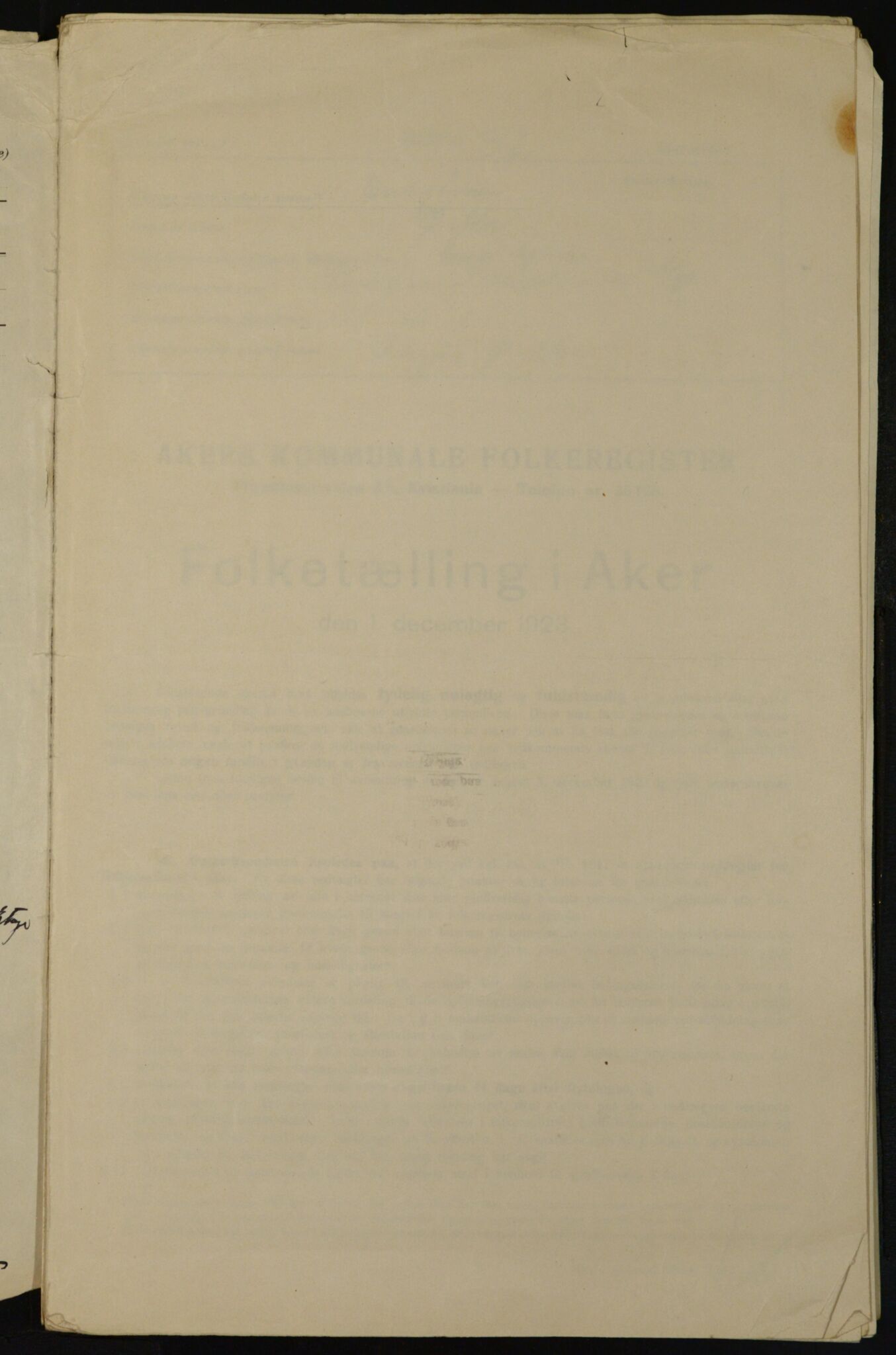 , Kommunal folketelling 1.12.1923 for Aker, 1923, s. 23497