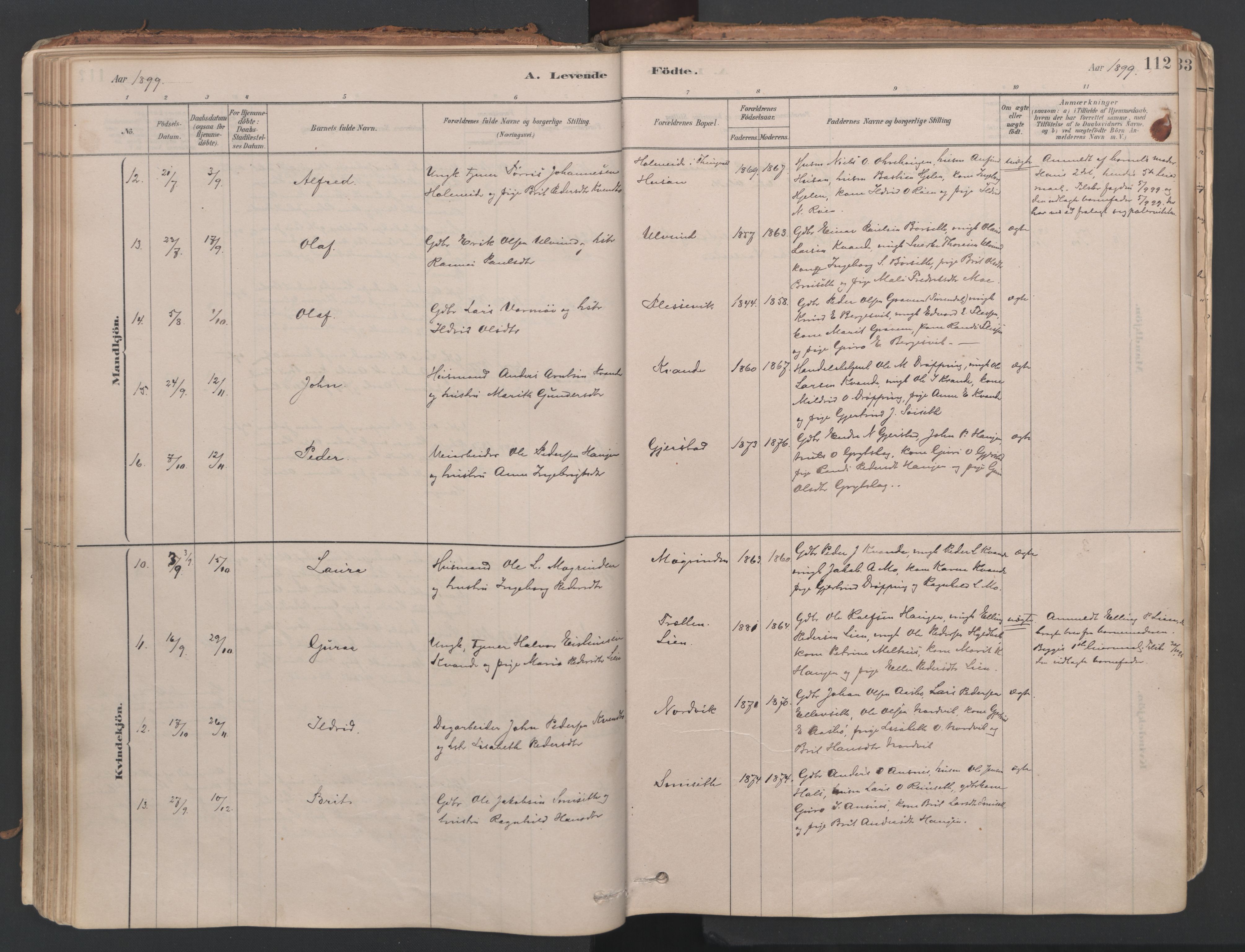 Ministerialprotokoller, klokkerbøker og fødselsregistre - Møre og Romsdal, AV/SAT-A-1454/592/L1029: Ministerialbok nr. 592A07, 1879-1902, s. 112