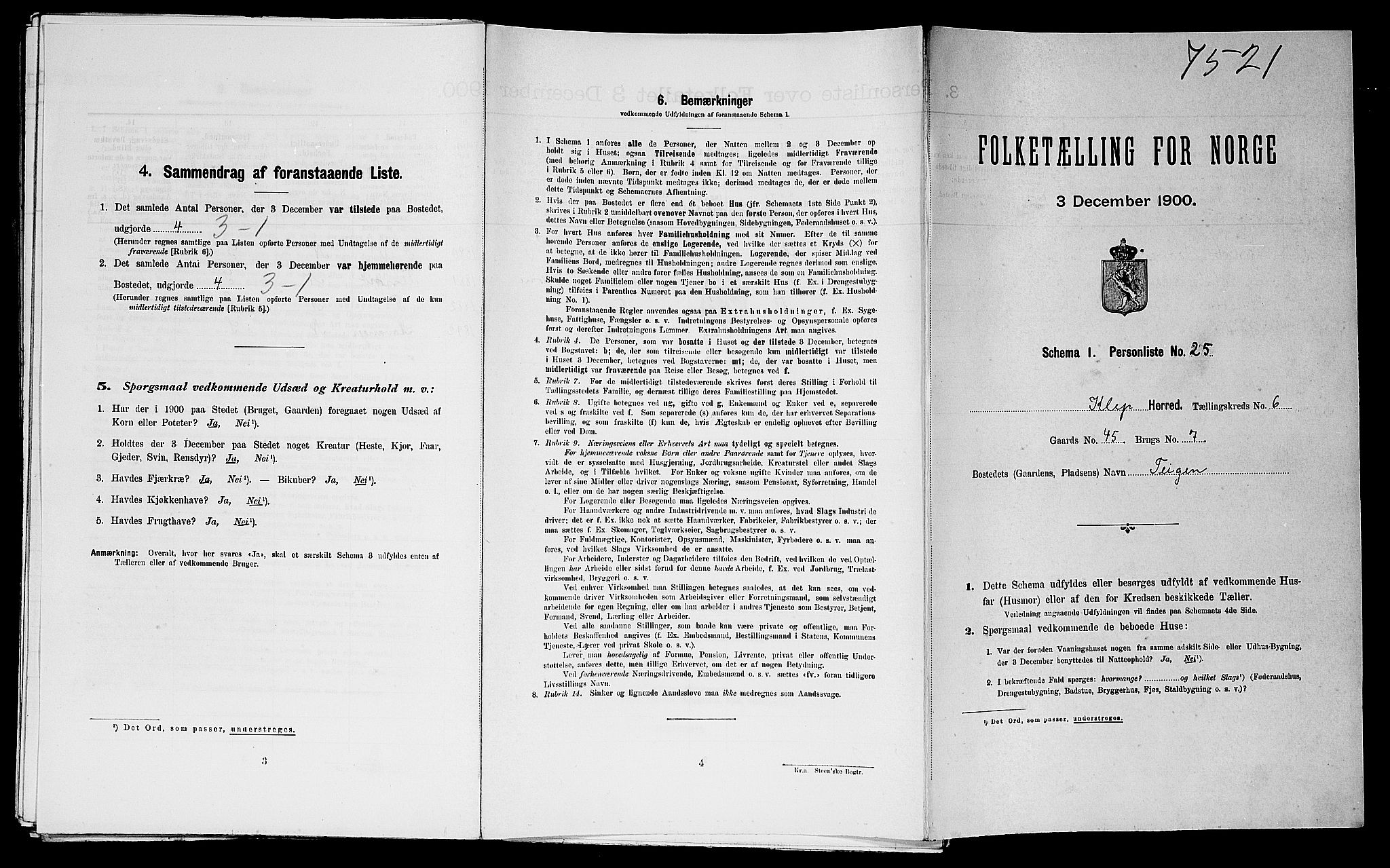 SAST, Folketelling 1900 for 1120 Klepp herred, 1900, s. 603