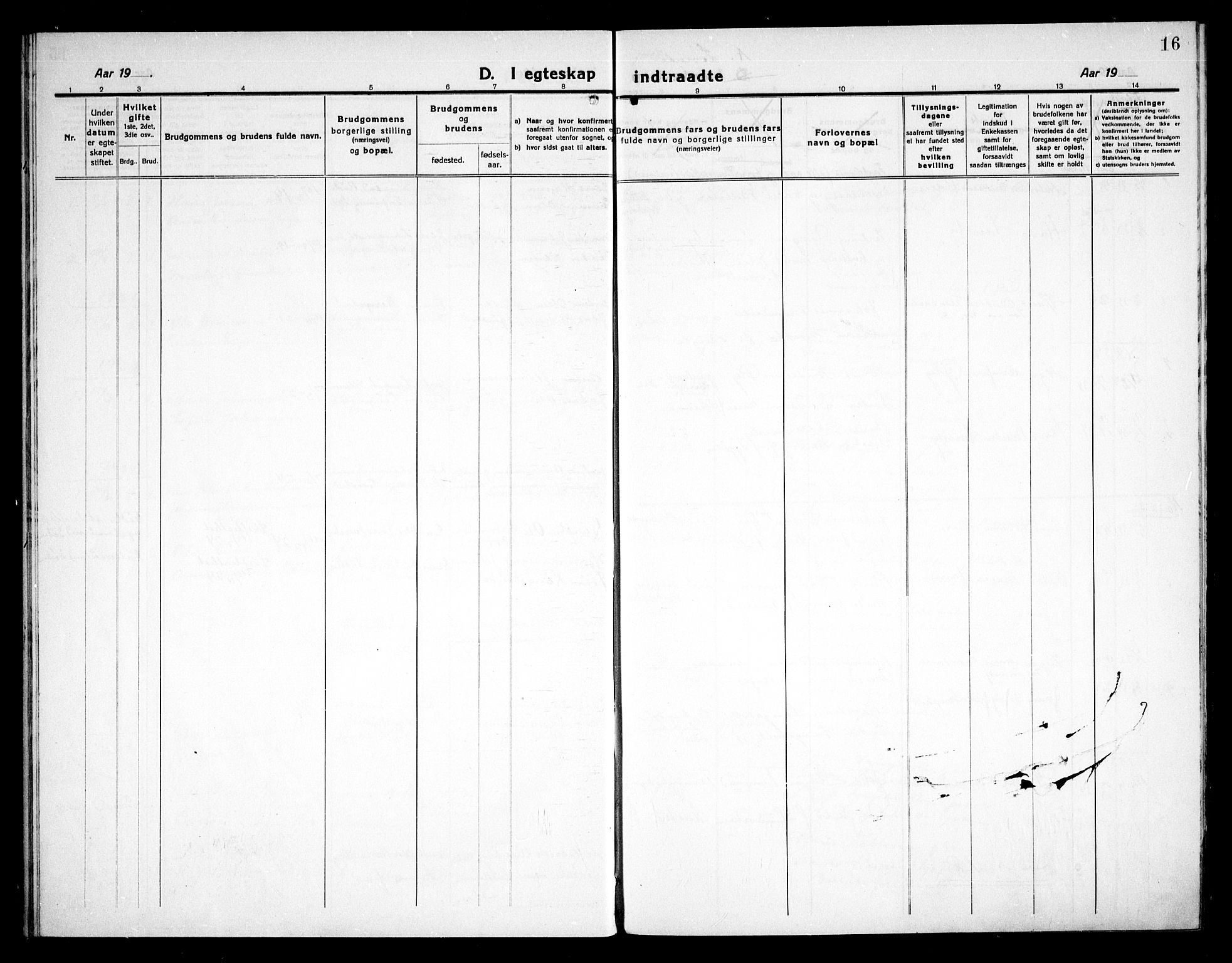 Skjeberg prestekontor Kirkebøker, SAO/A-10923/G/Gc/L0002: Klokkerbok nr. III 2, 1918-1938, s. 16