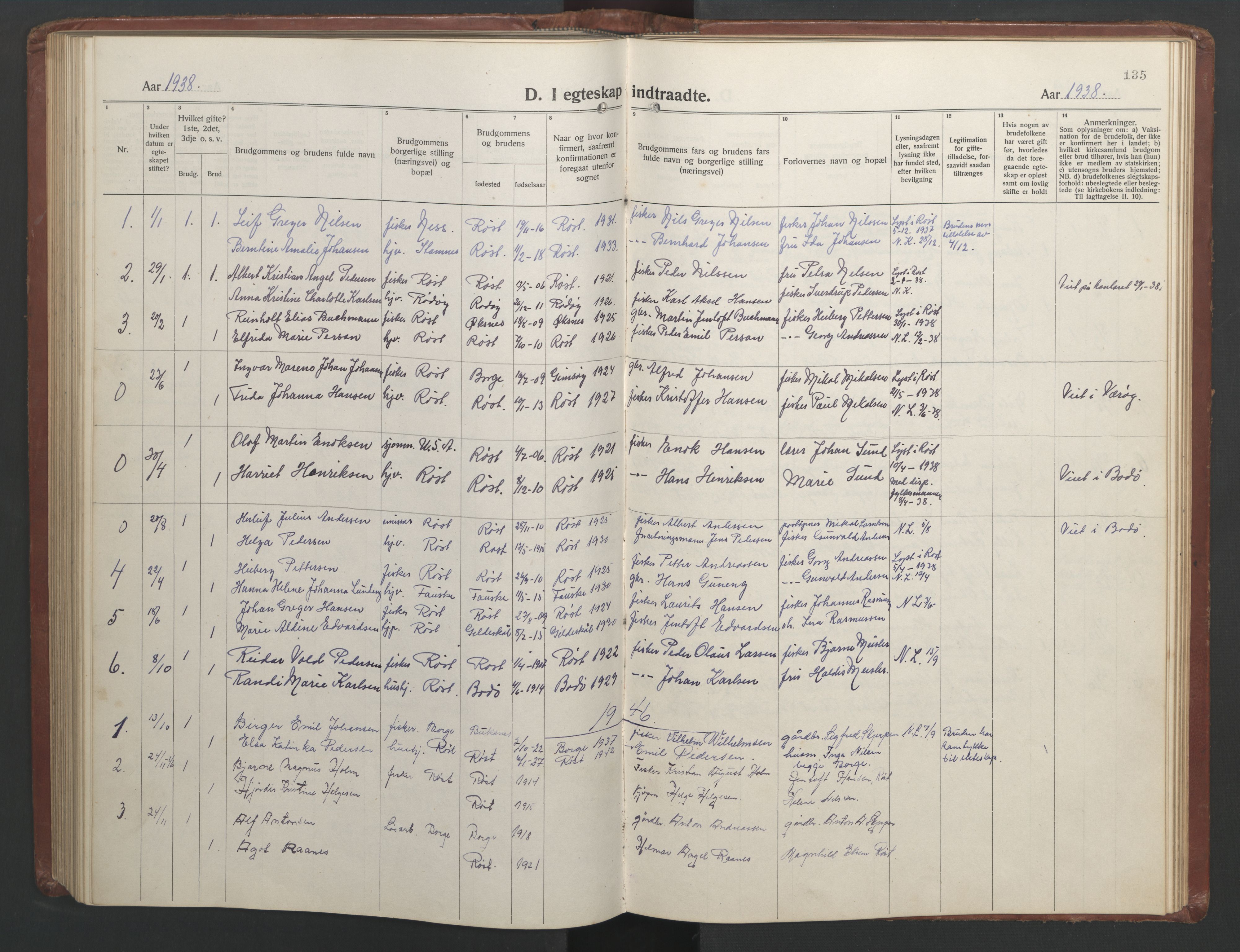 Ministerialprotokoller, klokkerbøker og fødselsregistre - Nordland, AV/SAT-A-1459/808/L0132: Klokkerbok nr. 808C03, 1920-1946, s. 135