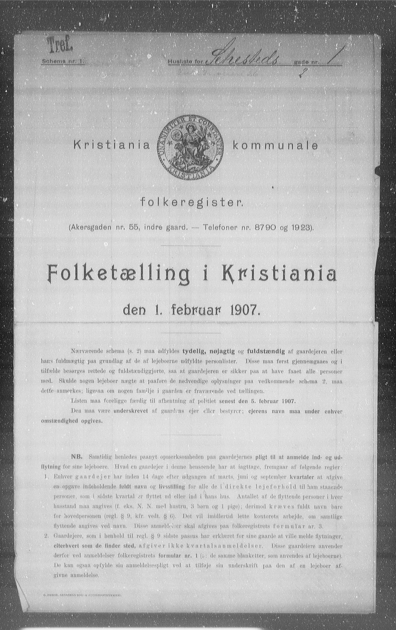 OBA, Kommunal folketelling 1.2.1907 for Kristiania kjøpstad, 1907, s. 47858