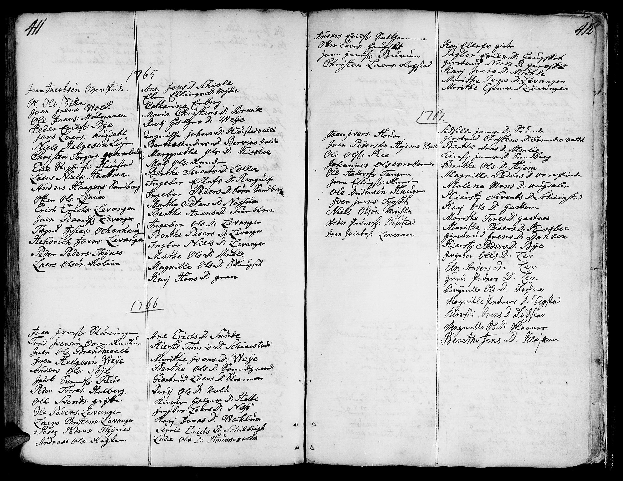 Ministerialprotokoller, klokkerbøker og fødselsregistre - Nord-Trøndelag, AV/SAT-A-1458/717/L0141: Ministerialbok nr. 717A01, 1747-1803, s. 411-412