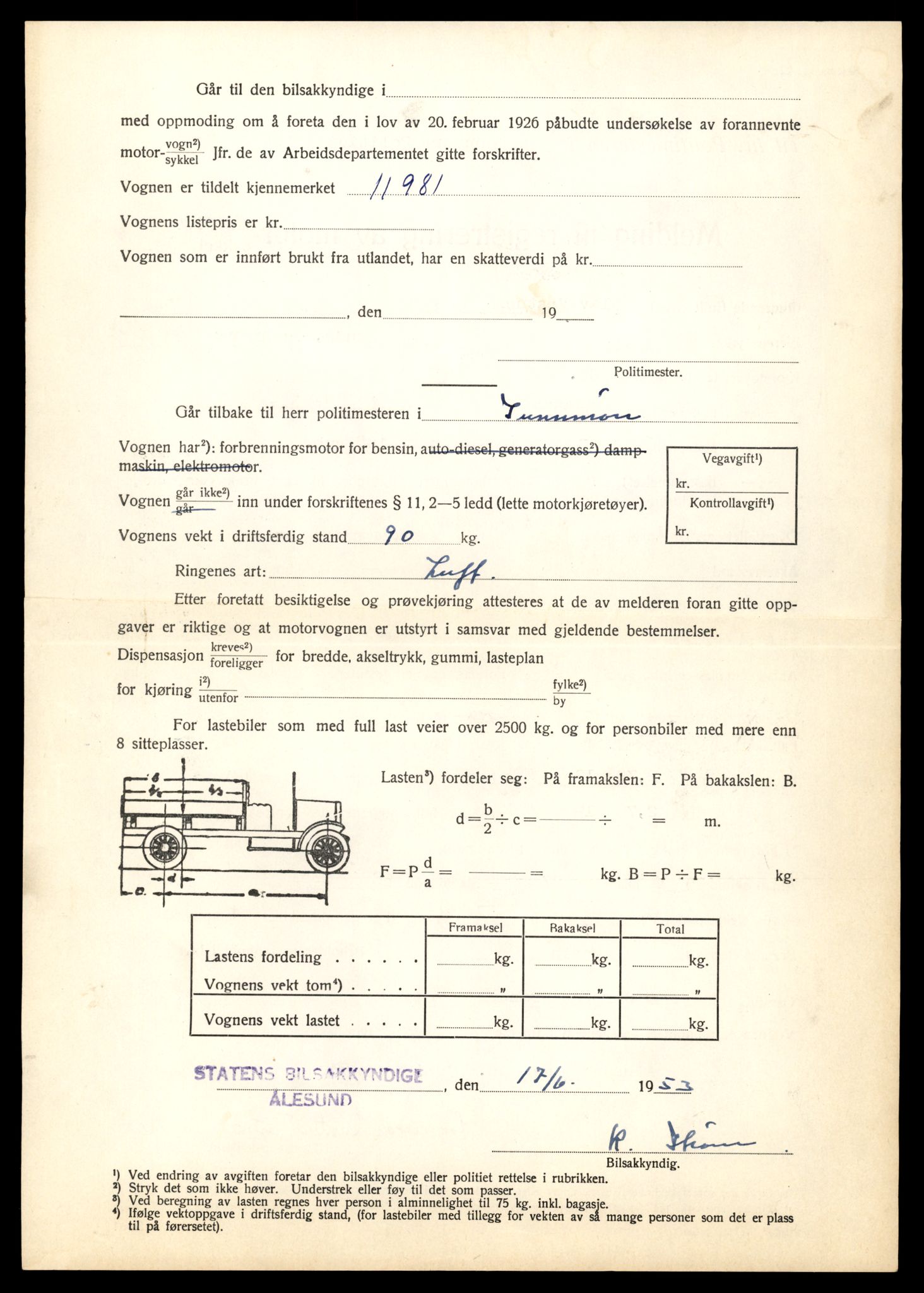 Møre og Romsdal vegkontor - Ålesund trafikkstasjon, AV/SAT-A-4099/F/Fe/L0031: Registreringskort for kjøretøy T 11800 - T 11996, 1927-1998, s. 3151