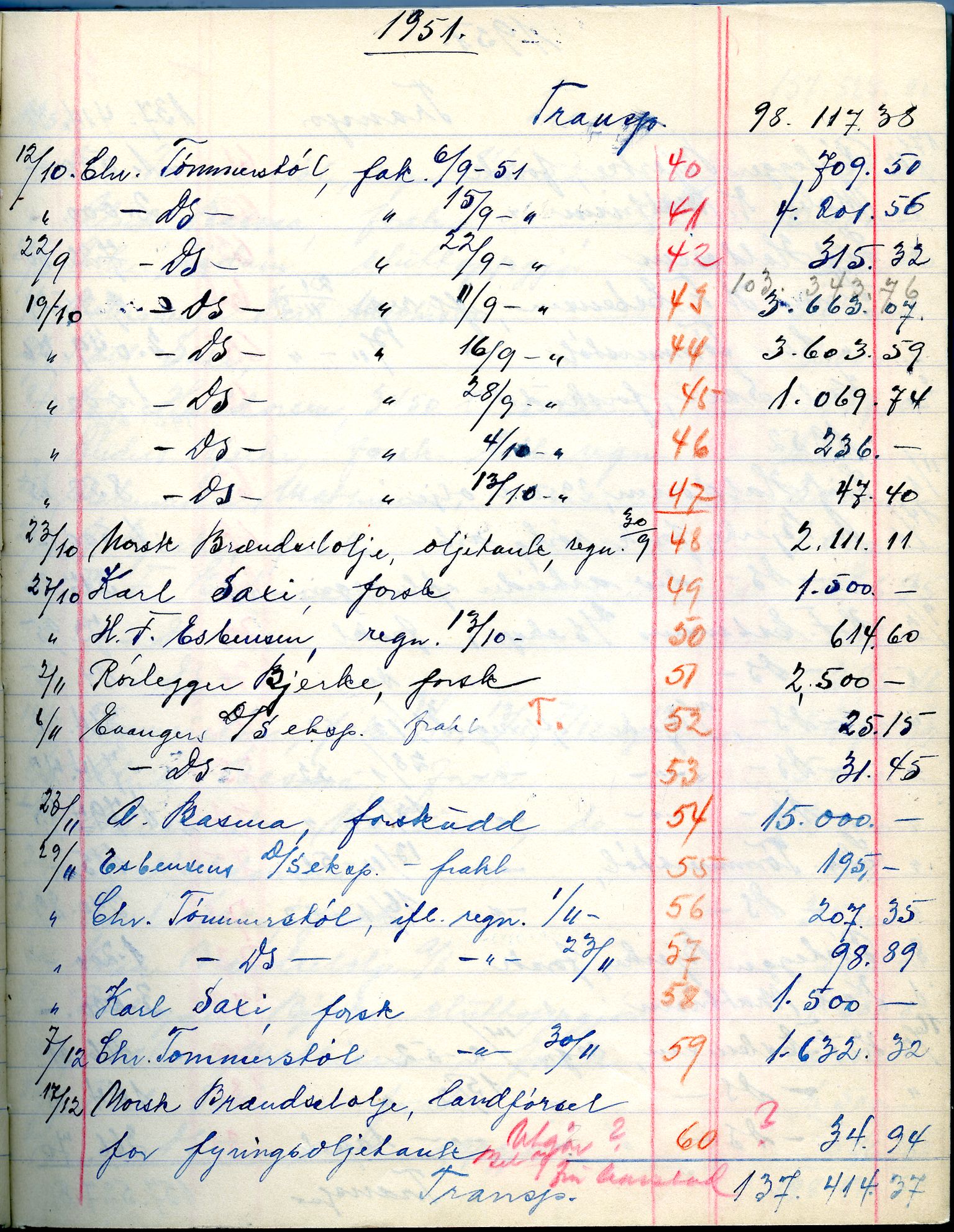 Vadsø sanitetsforening, FMFB/A-1060/A/Ac/L0005: Møteprotokoll, 1947-1954