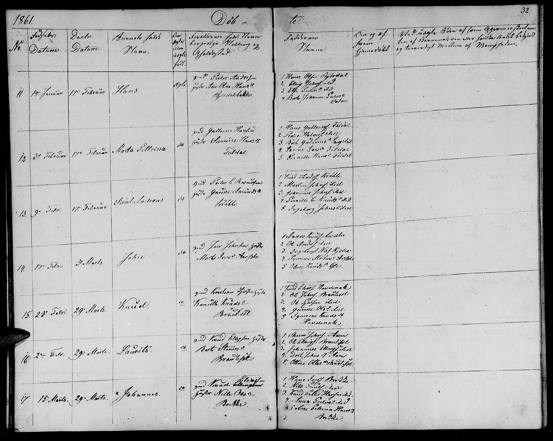 Ministerialprotokoller, klokkerbøker og fødselsregistre - Møre og Romsdal, AV/SAT-A-1454/513/L0187: Klokkerbok nr. 513C01, 1856-1864, s. 32