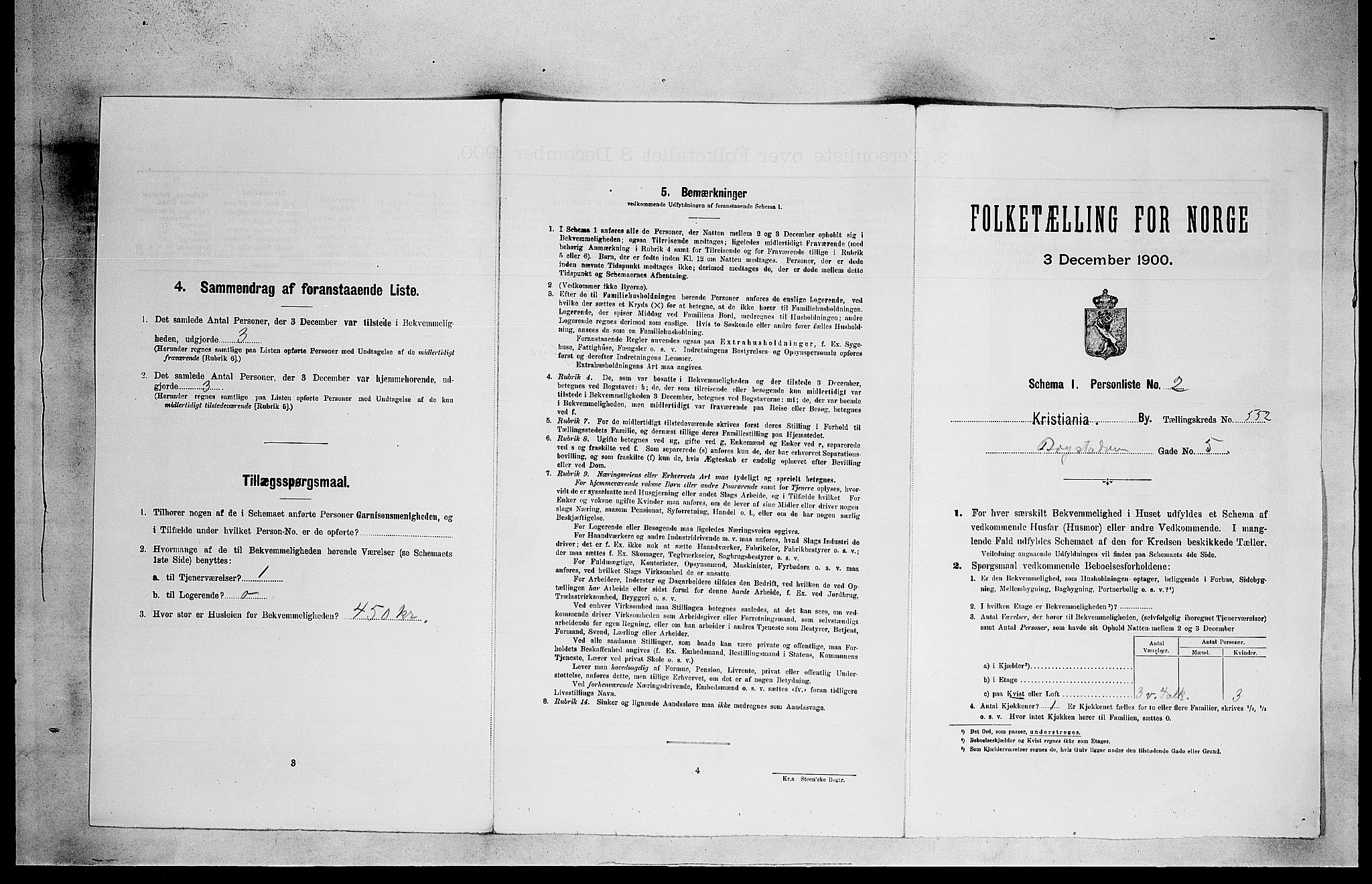 SAO, Folketelling 1900 for 0301 Kristiania kjøpstad, 1900, s. 6327