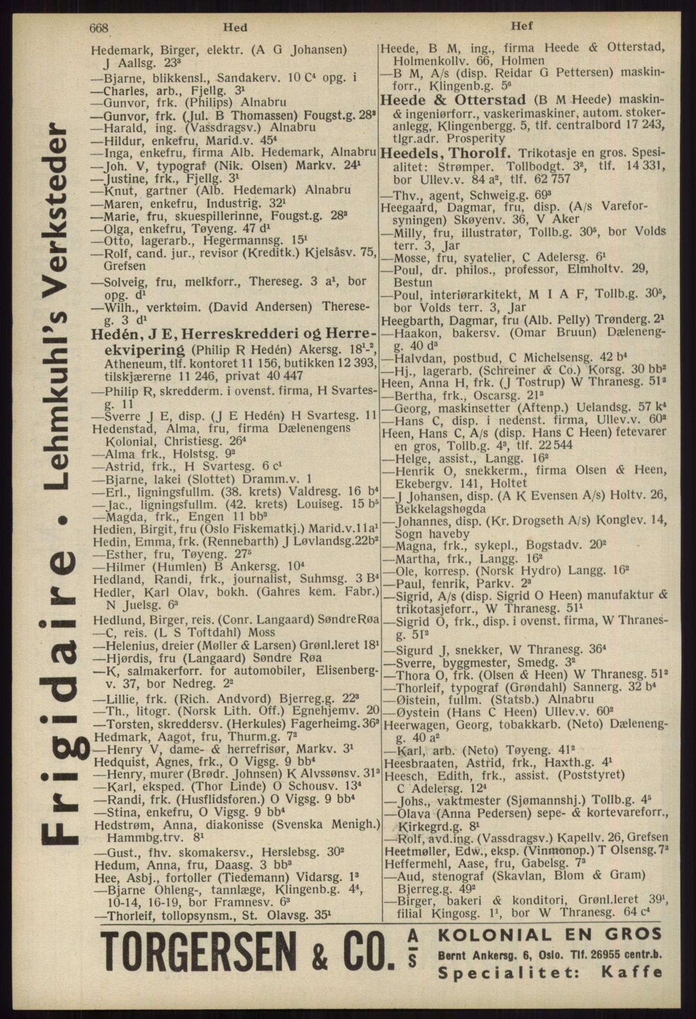 Kristiania/Oslo adressebok, PUBL/-, 1939, s. 668