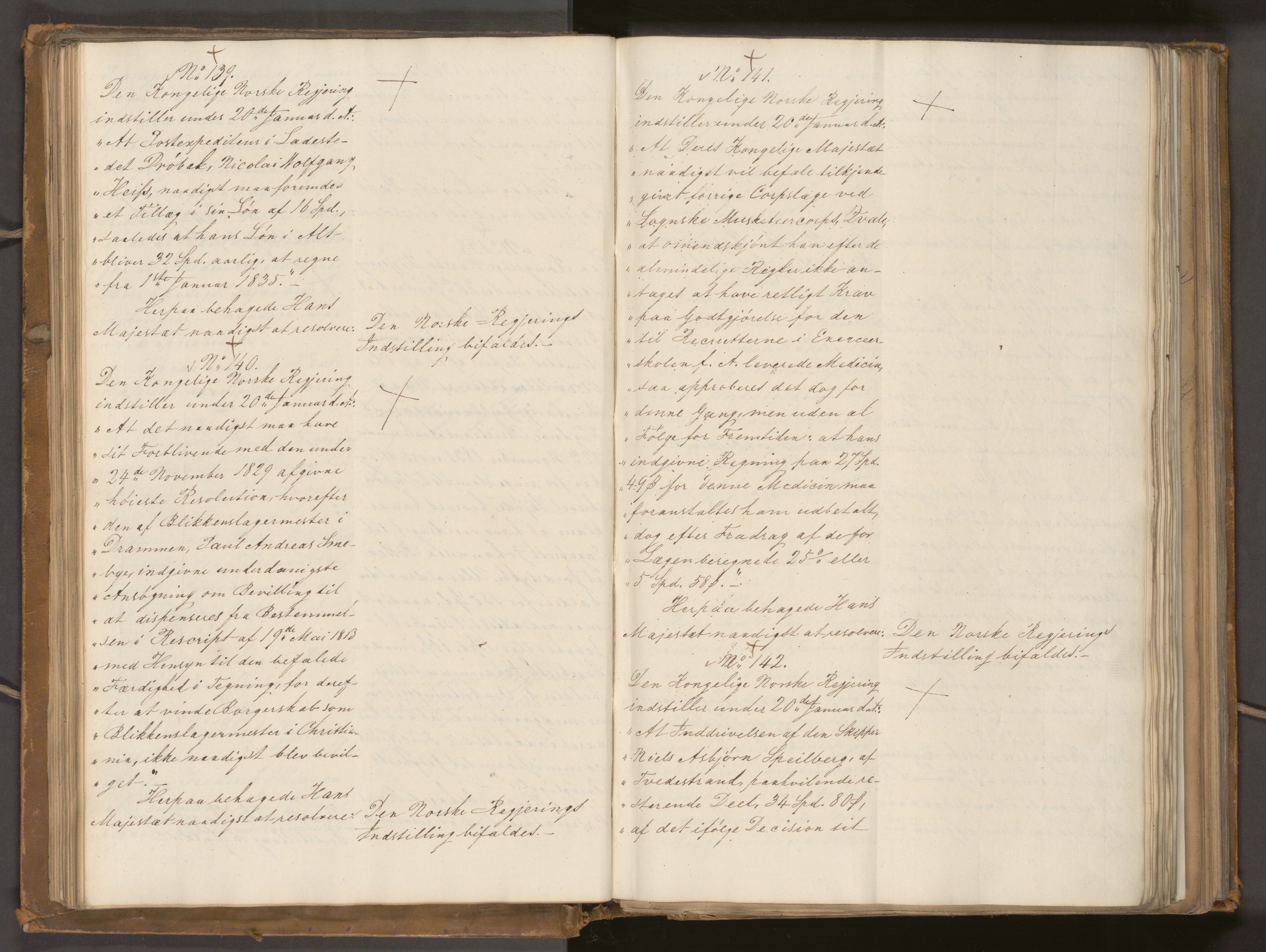 Statsrådssekretariatet, AV/RA-S-1001/A/Ab/L0040: Kgl. res. nr. 1-568, 1. halvår, 1835