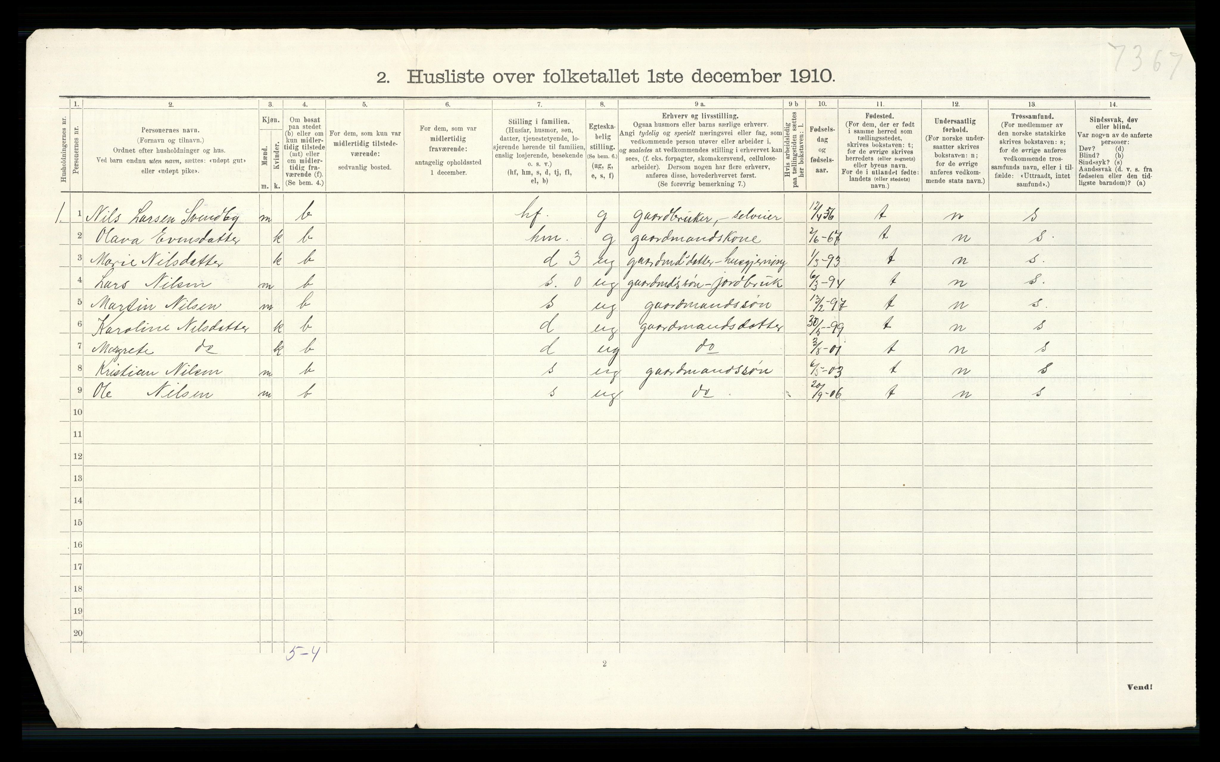 RA, Folketelling 1910 for 0240 Feiring herred, 1910, s. 21