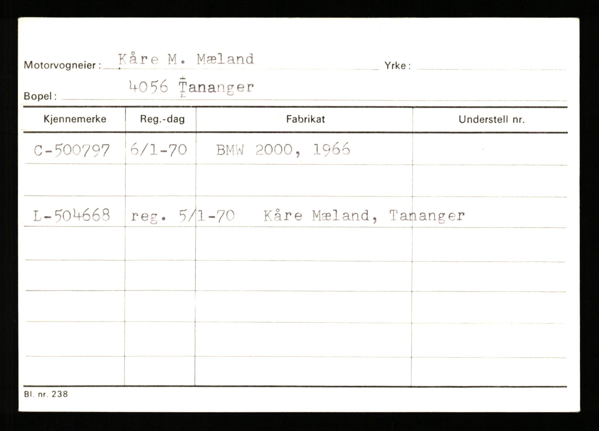 Stavanger trafikkstasjon, SAST/A-101942/0/G/L0012: Registreringsnummer: 363571 - 800000, 1930-1971, s. 303