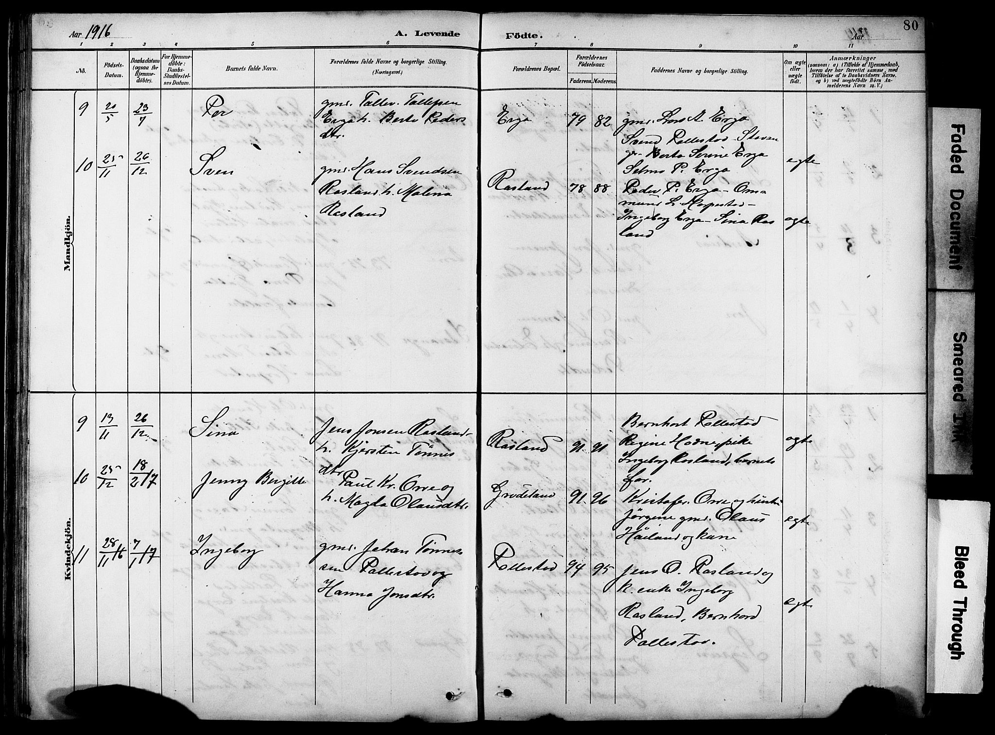 Klepp sokneprestkontor, AV/SAST-A-101803/001/3/30BB/L0005: Klokkerbok nr. B 5, 1889-1918, s. 80