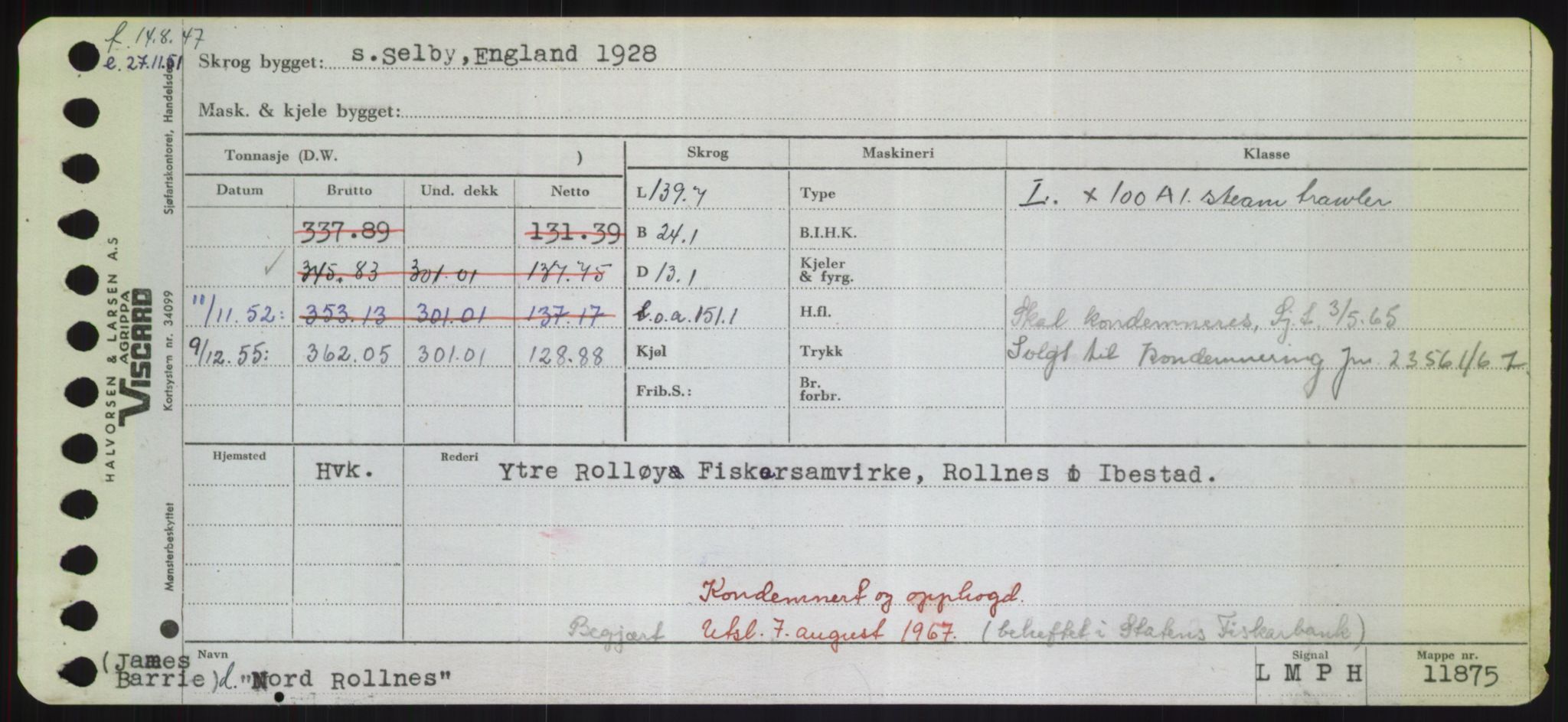 Sjøfartsdirektoratet med forløpere, Skipsmålingen, RA/S-1627/H/Hd/L0026: Fartøy, N-Norhol, s. 417