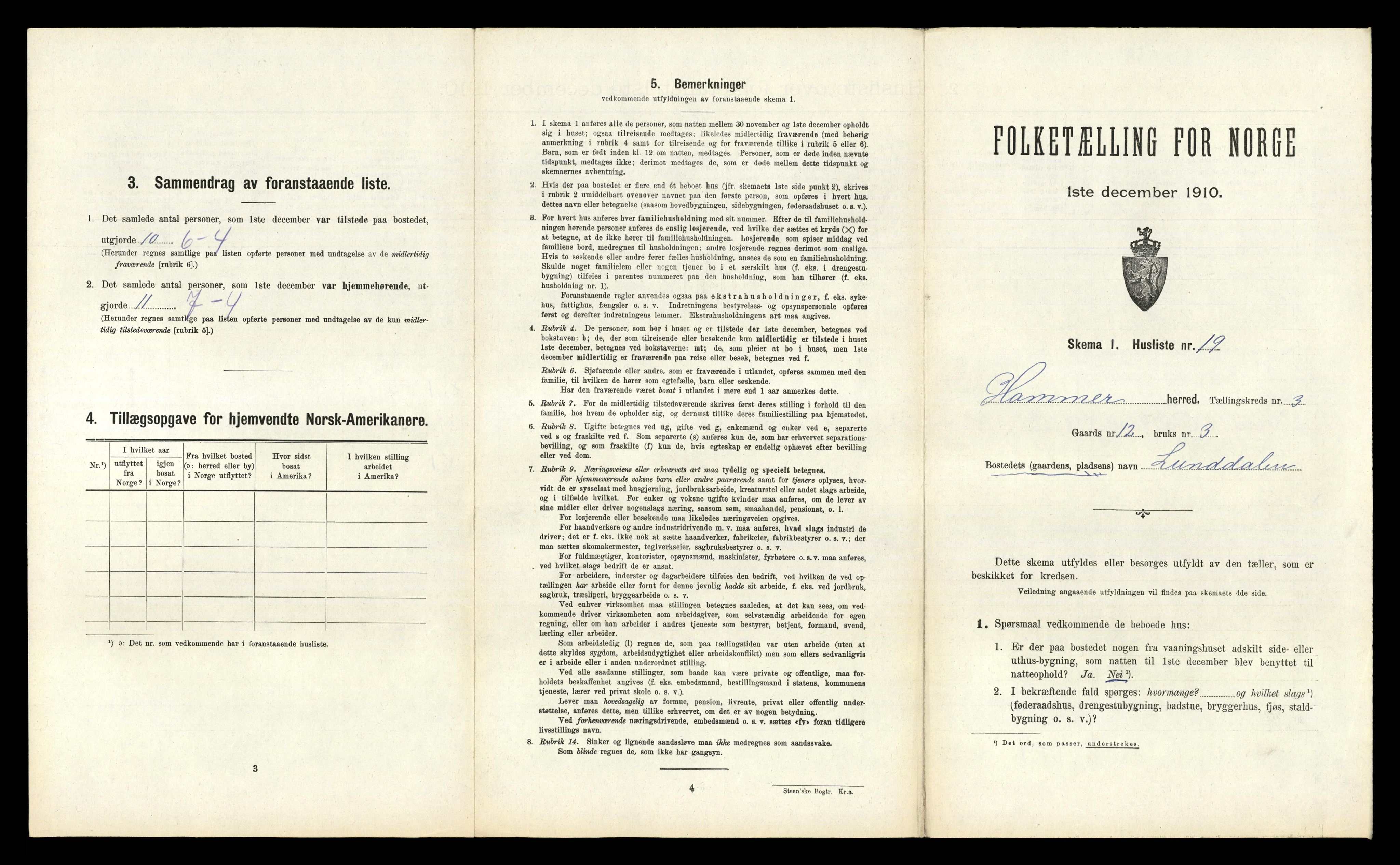 RA, Folketelling 1910 for 1254 Hamre herred, 1910, s. 184