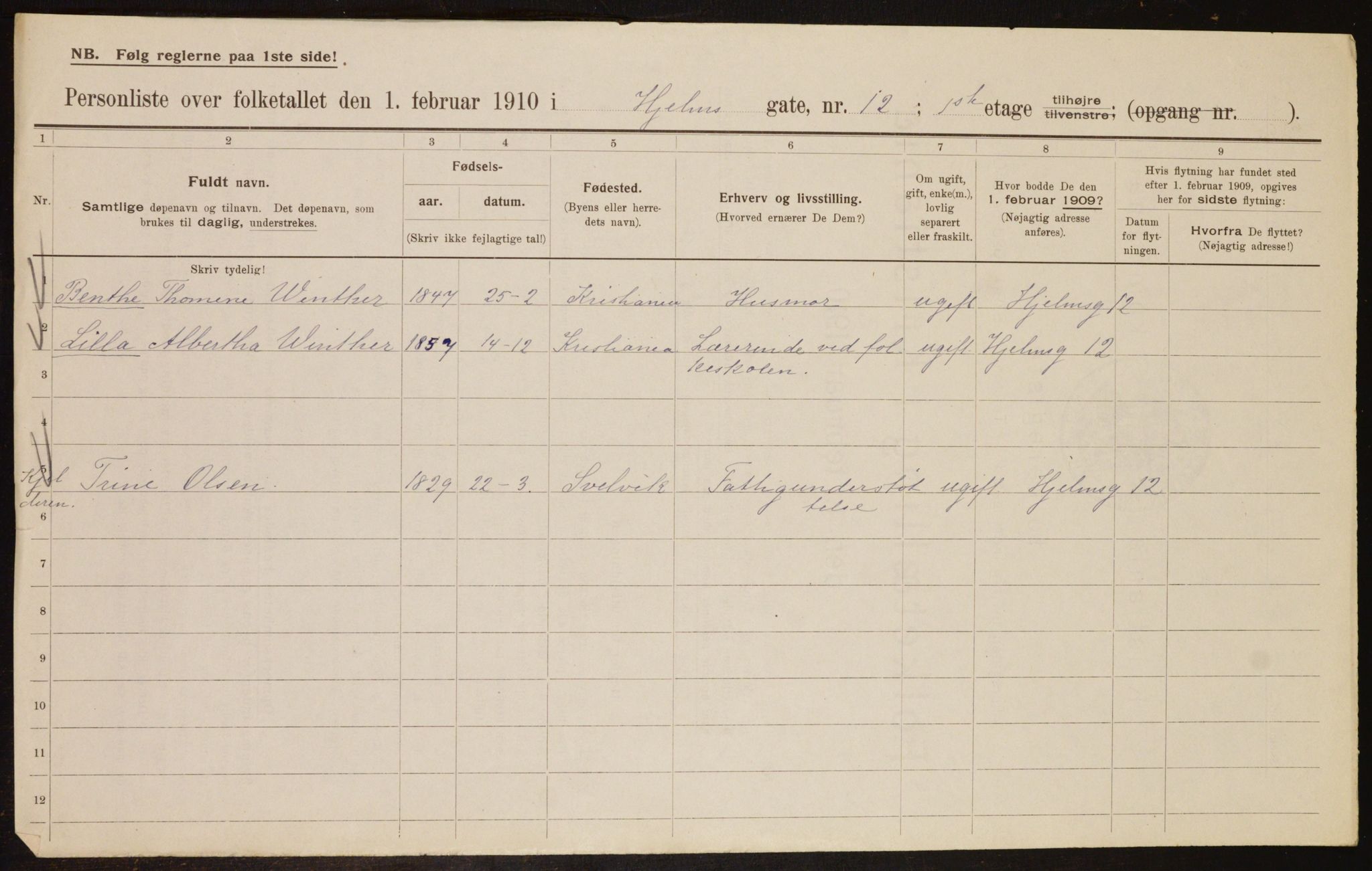 OBA, Kommunal folketelling 1.2.1910 for Kristiania, 1910, s. 39497