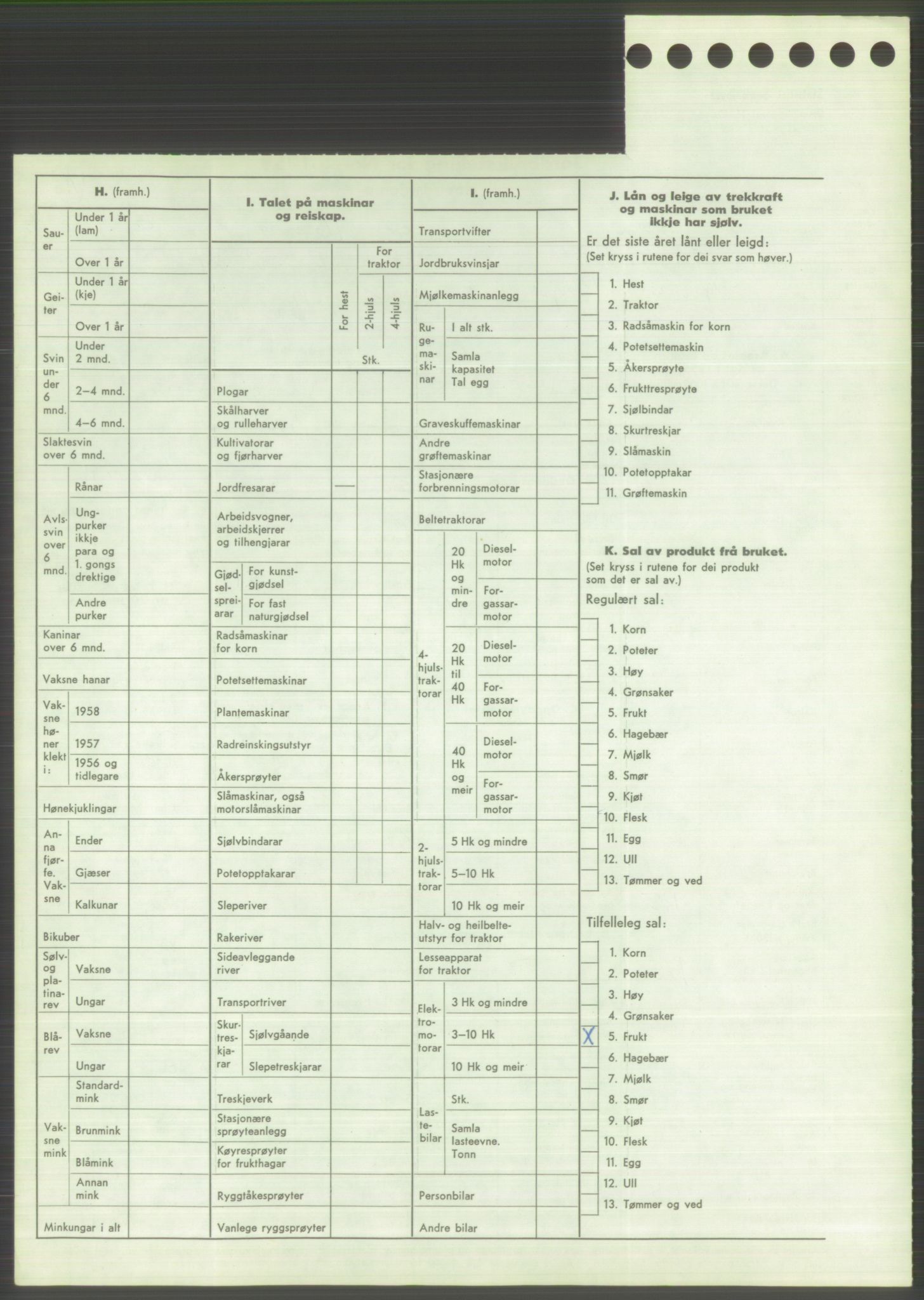 Statistisk sentralbyrå, Næringsøkonomiske emner, Jordbruk, skogbruk, jakt, fiske og fangst, AV/RA-S-2234/G/Gd/L0373: Rogaland: 1130 Strand (kl. 1-2), 1131 Årdal og 1132 Fister, 1959, s. 1440