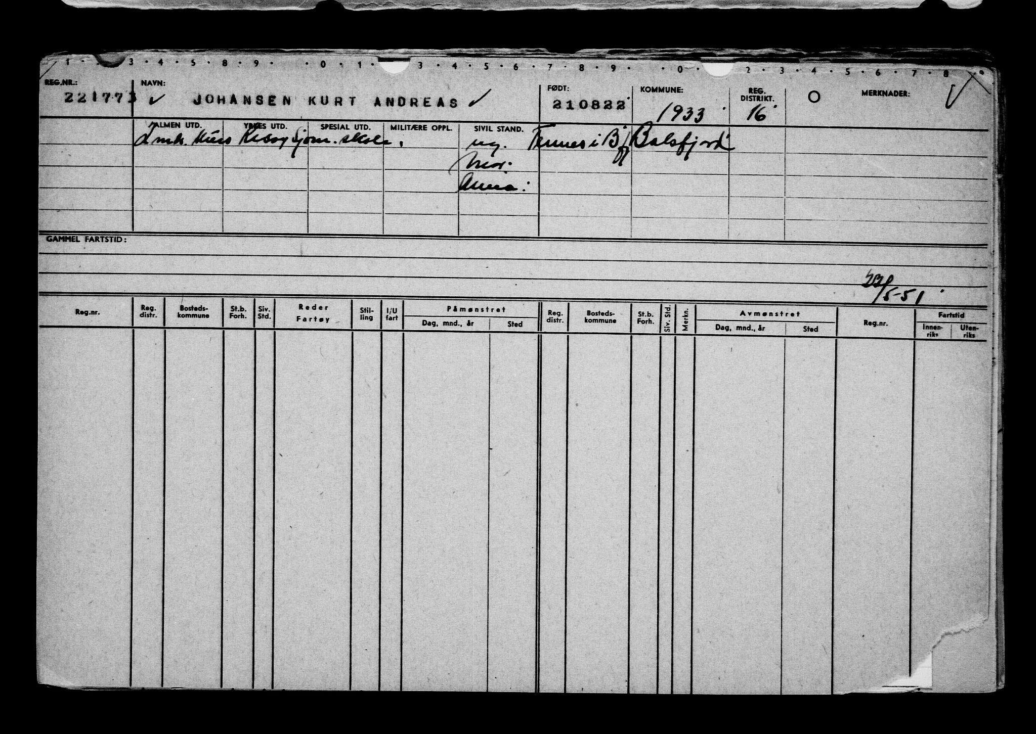 Direktoratet for sjømenn, AV/RA-S-3545/G/Gb/L0210: Hovedkort, 1922, s. 13