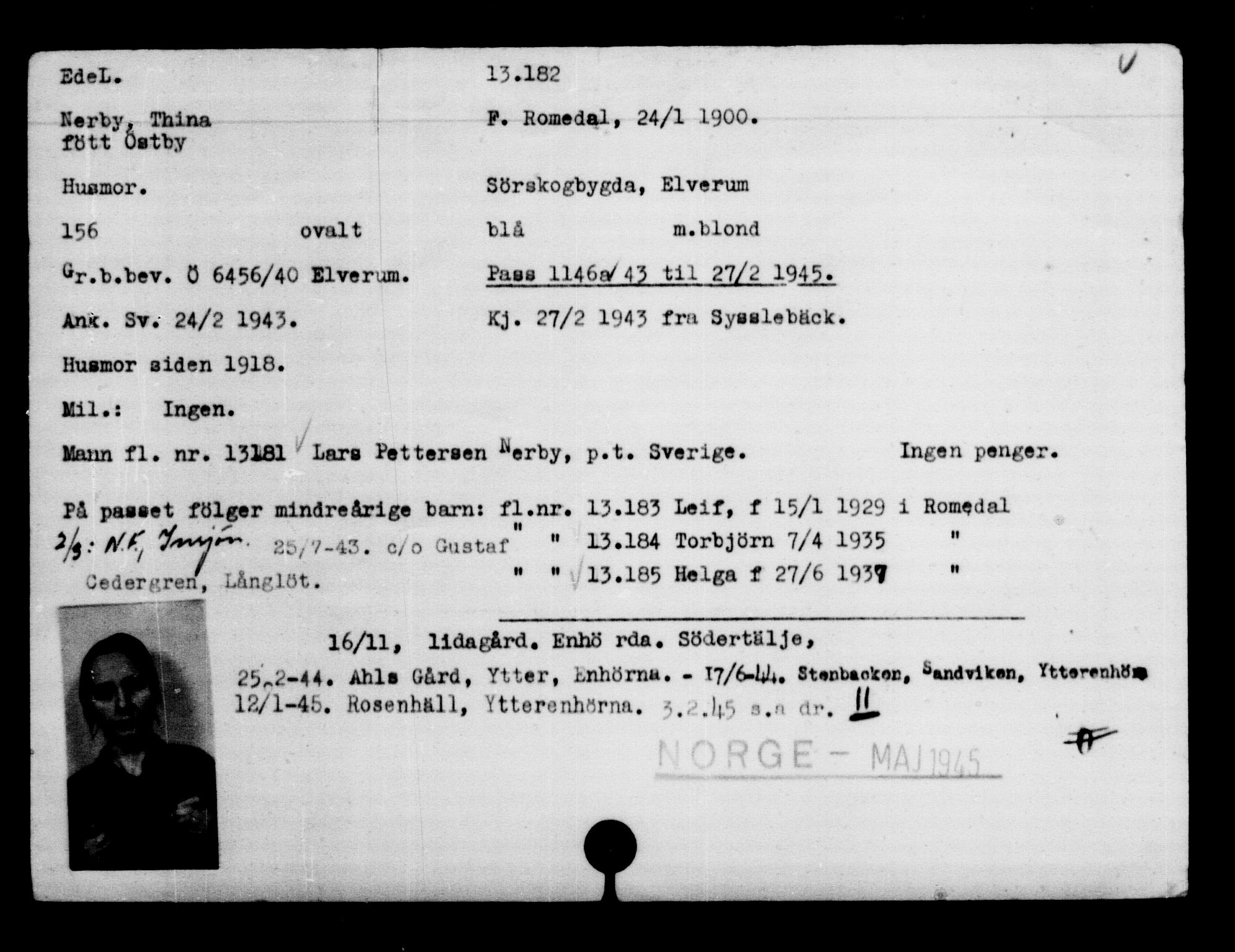Utenriksstasjonene, Legasjonen i Stockholm, Flyktningkontoret, AV/RA-S-6753/V/Va/L0007: Kjesäterkartoteket, flyktninger med registreringsnr. 12700-15723, 1940-1945, s. 552