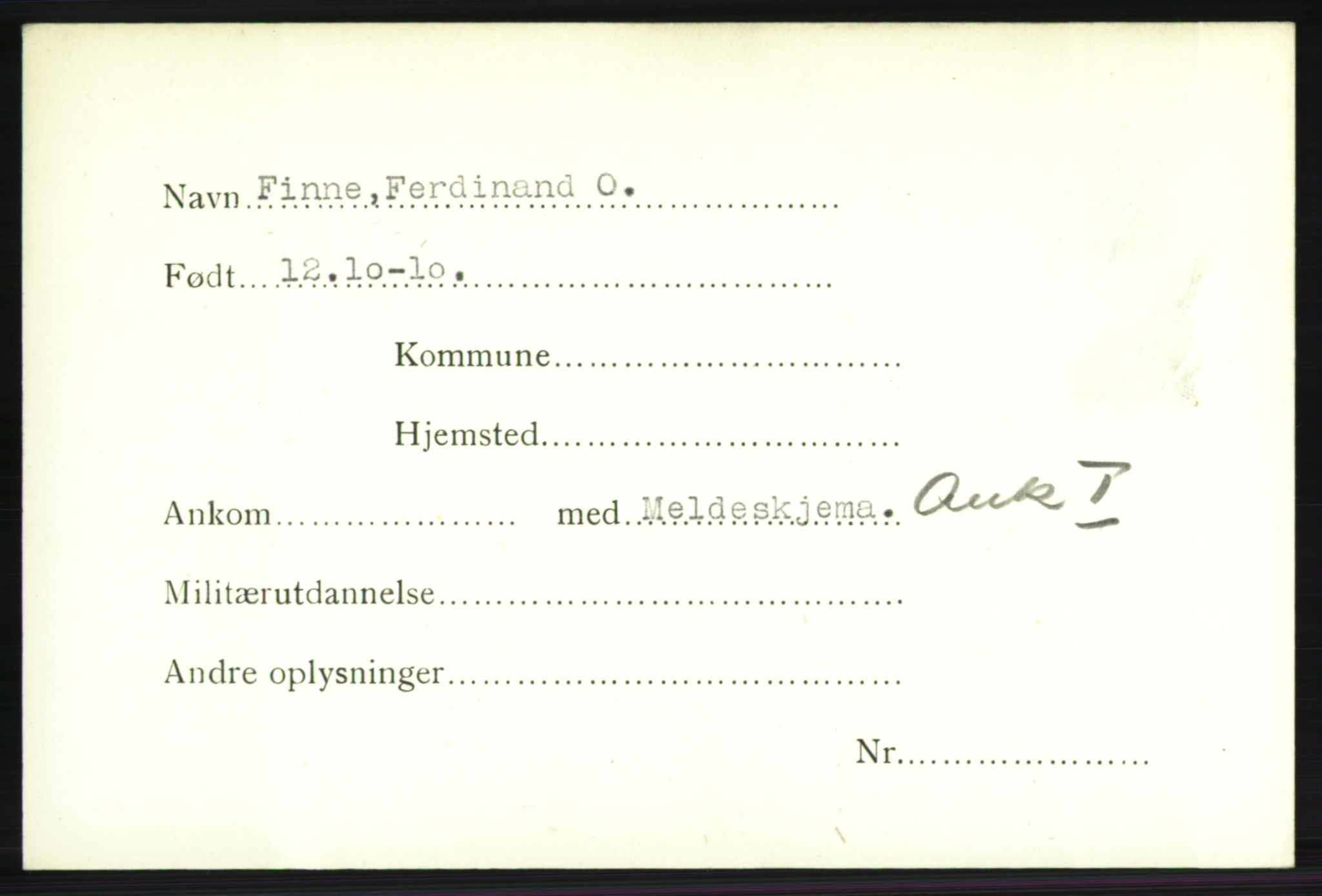Forsvarets Overkommando. 2. kontor. Arkiv 8.1. Mottakersentralen FDE og FO.II, RA/RAFA-6952/P/Pa/L0005b: Eriksen - Fjellvang, 1940-1945, s. 317