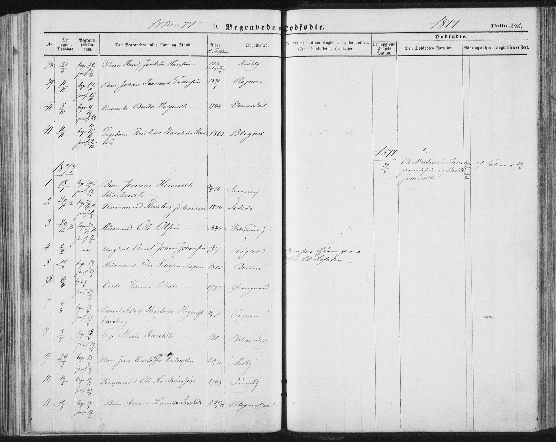 Ministerialprotokoller, klokkerbøker og fødselsregistre - Nordland, AV/SAT-A-1459/847/L0668: Ministerialbok nr. 847A08, 1872-1886, s. 246