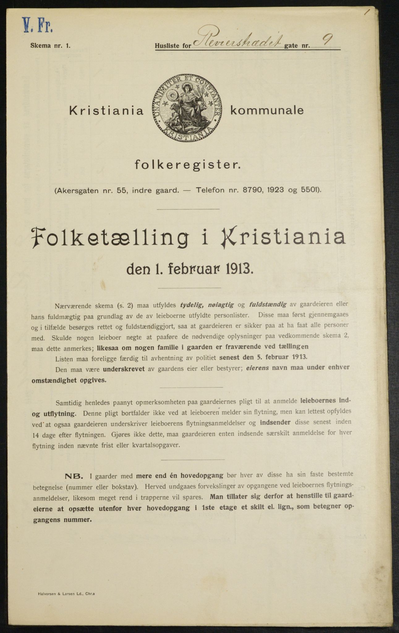 OBA, Kommunal folketelling 1.2.1913 for Kristiania, 1913, s. 82950