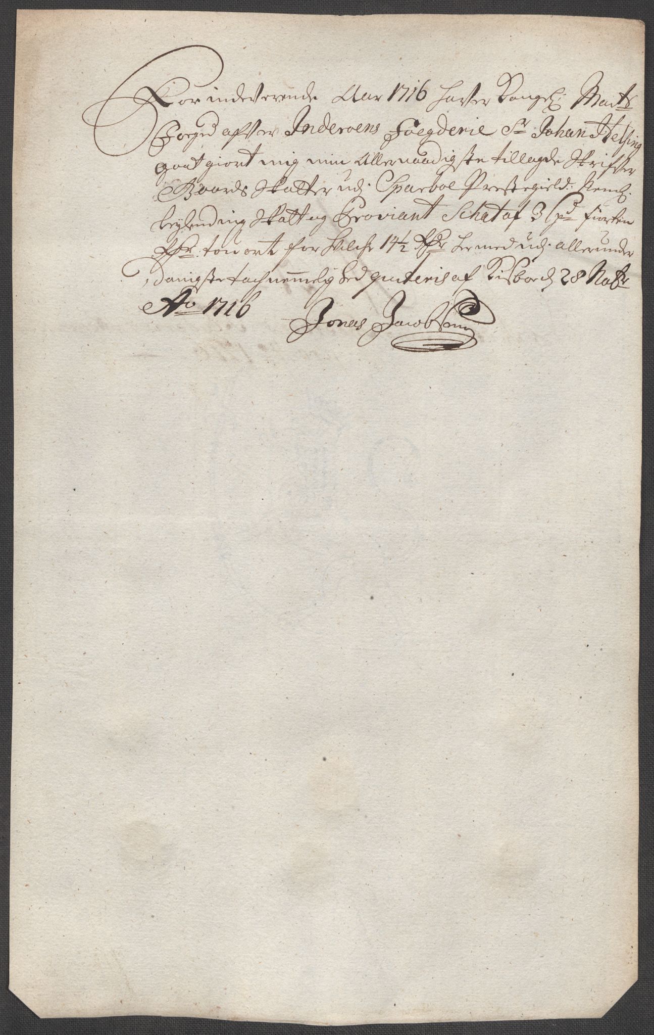 Rentekammeret inntil 1814, Reviderte regnskaper, Fogderegnskap, AV/RA-EA-4092/R63/L4324: Fogderegnskap Inderøy, 1716, s. 245