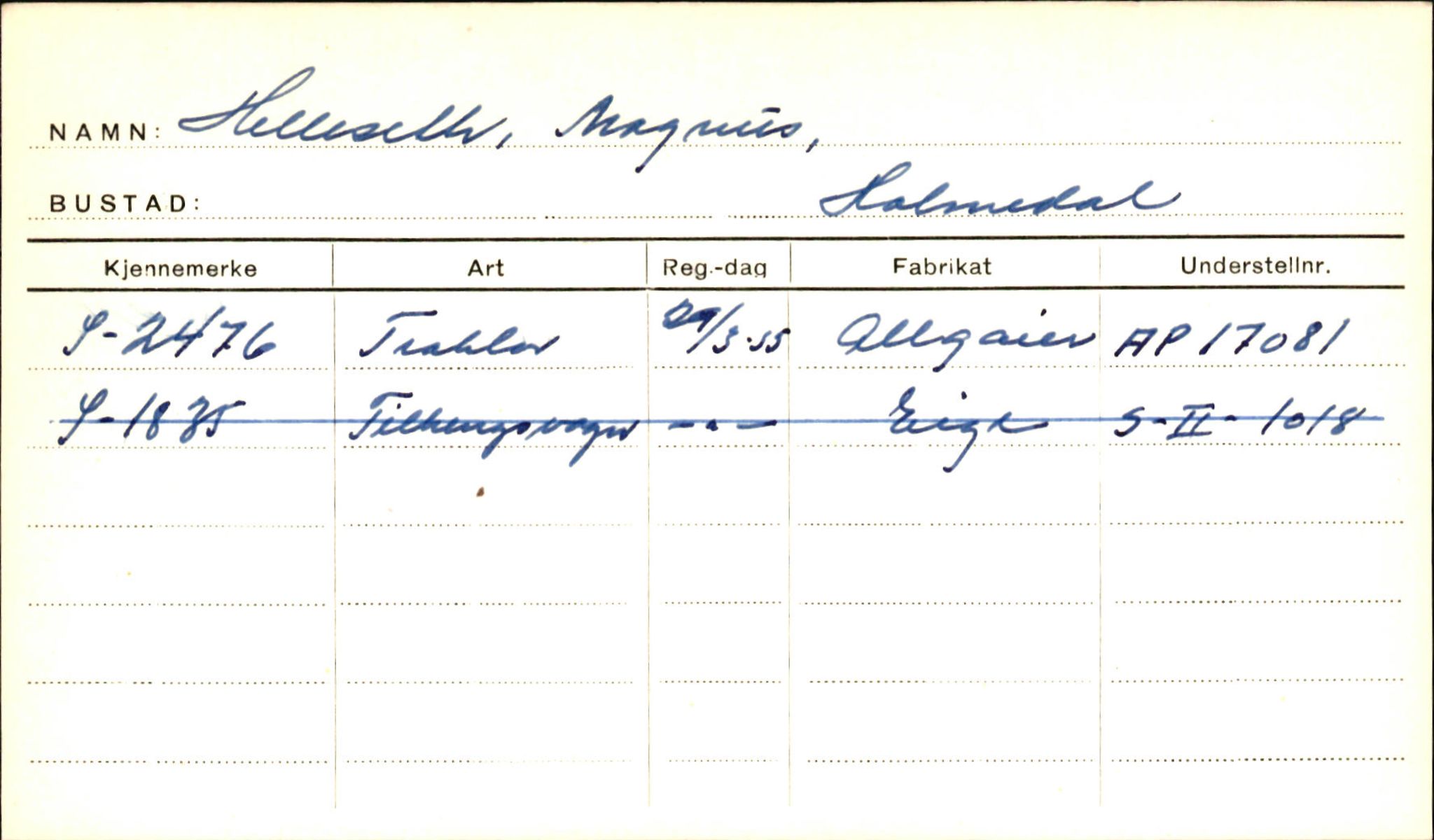 Statens vegvesen, Sogn og Fjordane vegkontor, SAB/A-5301/4/F/L0001A: Eigarregister Fjordane til 1.6.1961, 1930-1961, s. 369