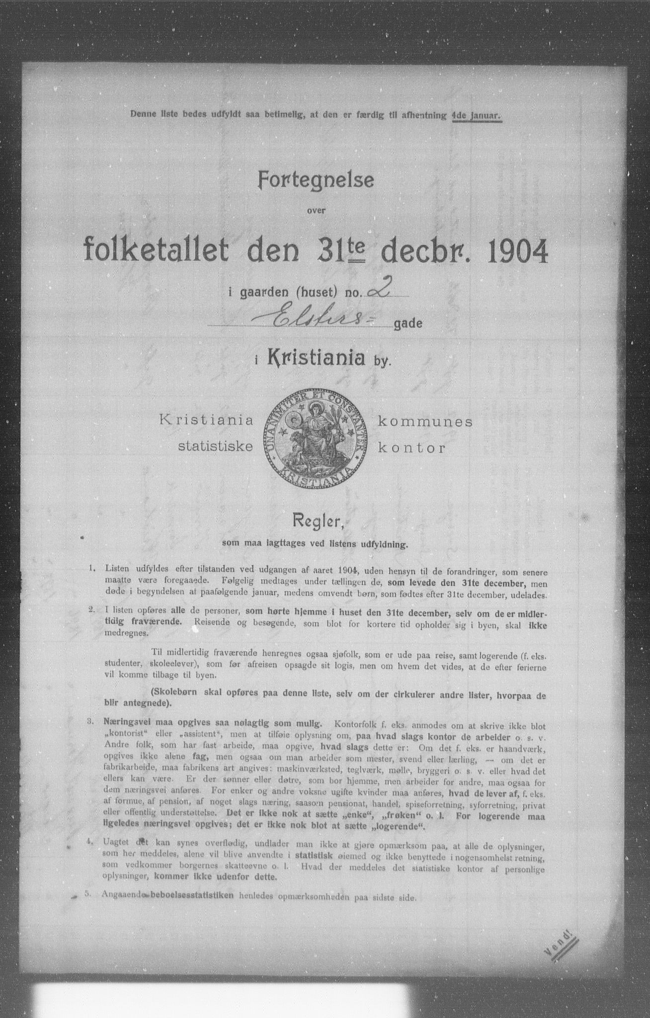 OBA, Kommunal folketelling 31.12.1904 for Kristiania kjøpstad, 1904, s. 4153