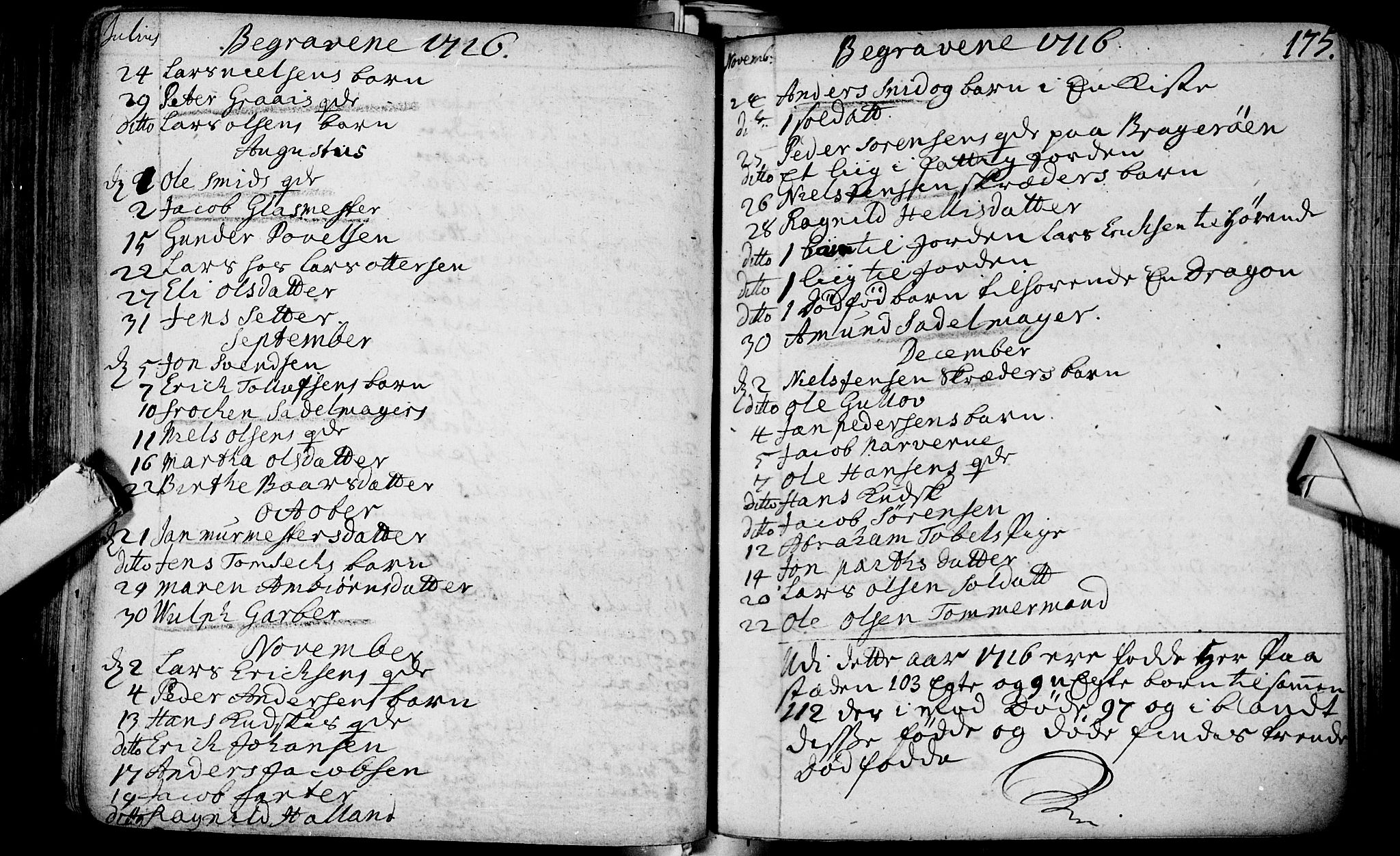 Bragernes kirkebøker, AV/SAKO-A-6/F/Fa/L0003: Ministerialbok nr. I 3, 1706-1734, s. 175