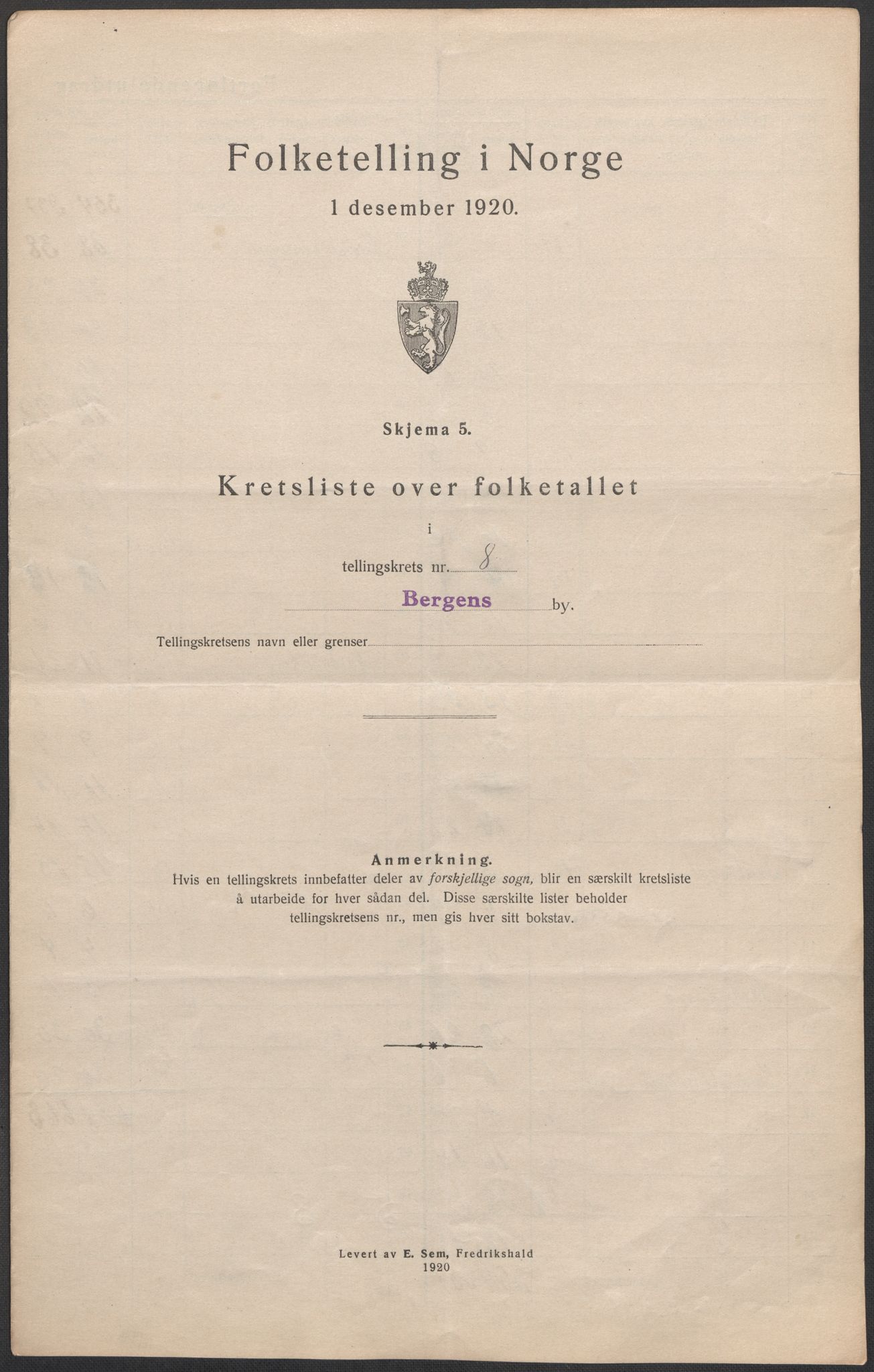 SAB, Folketelling 1920 for 1301 Bergen kjøpstad, 1920, s. 34